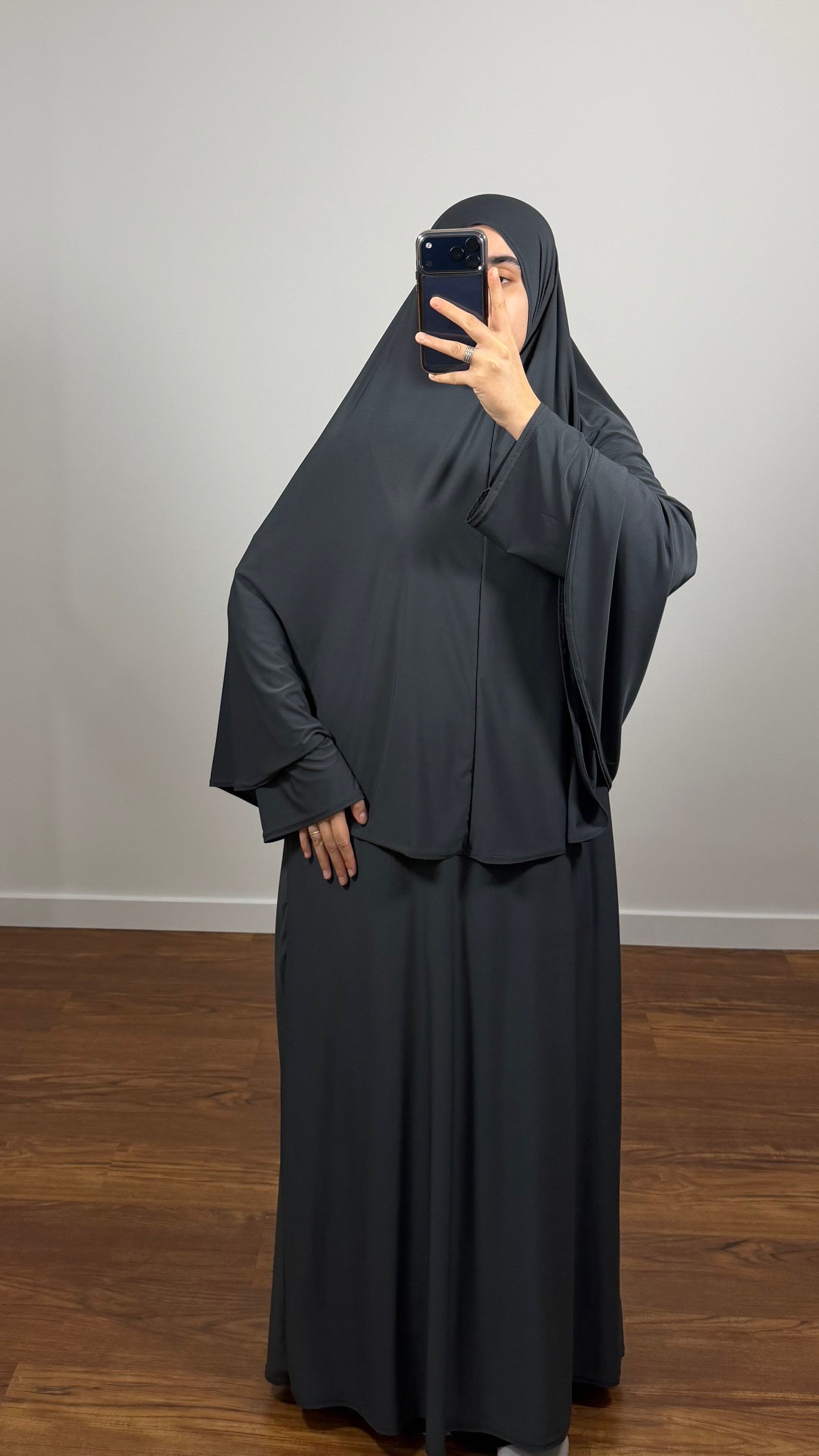 ENSEMBLE DE PRIÈRE GRIS ANTHRACITE EN JERSEY PREMIUM
