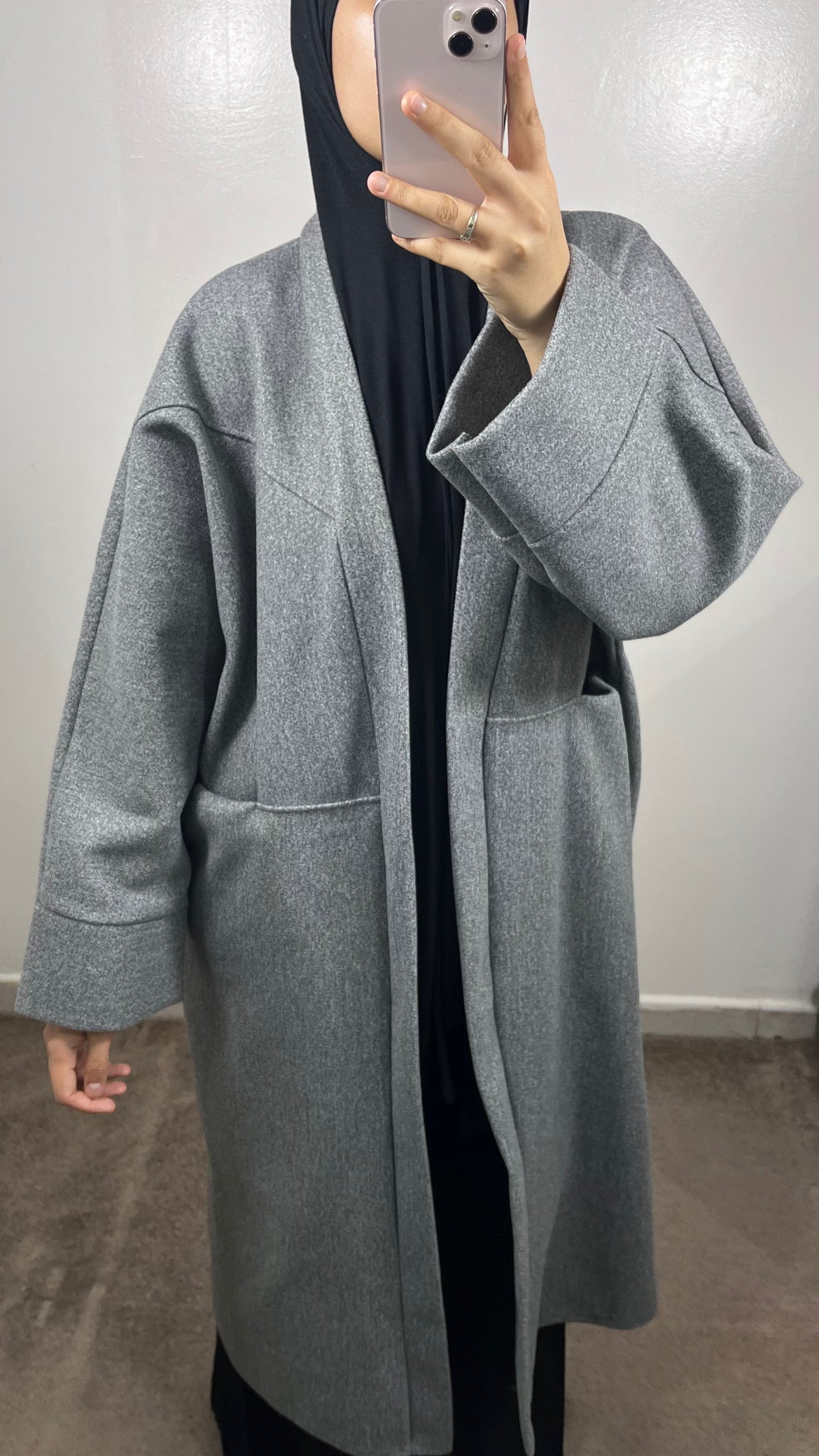 MANTEAU KIMONO SARAH OVERSIZE GRIS