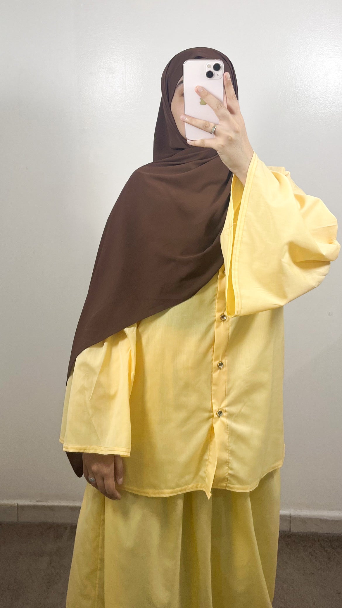 ENSEMBLE CLASSY CHEMISE + JUPE JAUNE