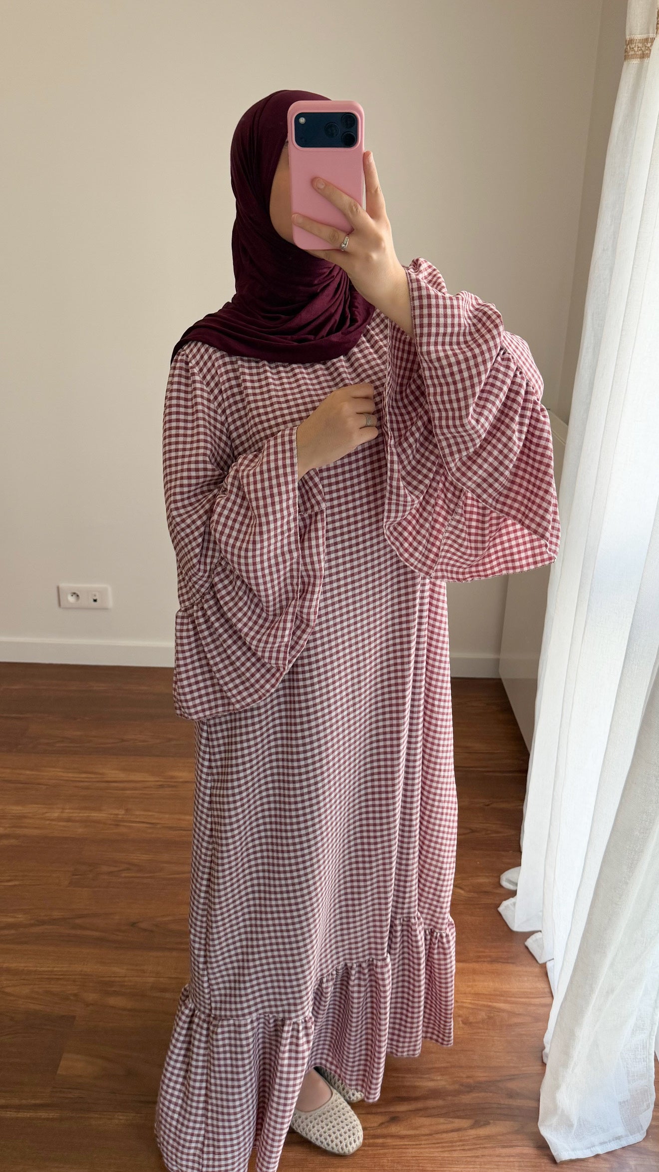 ROBE VICHY 2.0 BORDEAU