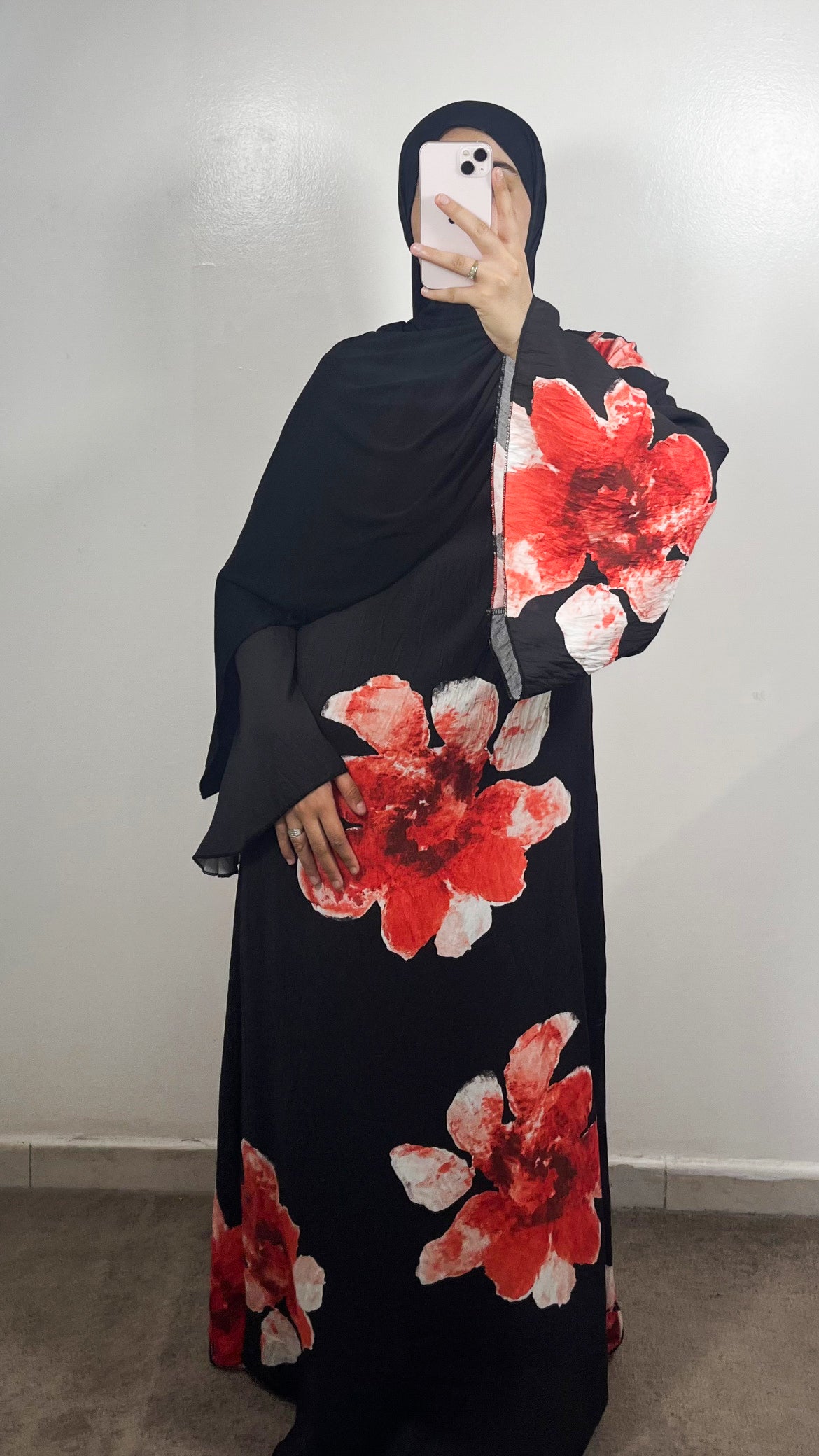 ROBE FLOWER NOIR/ROUGE