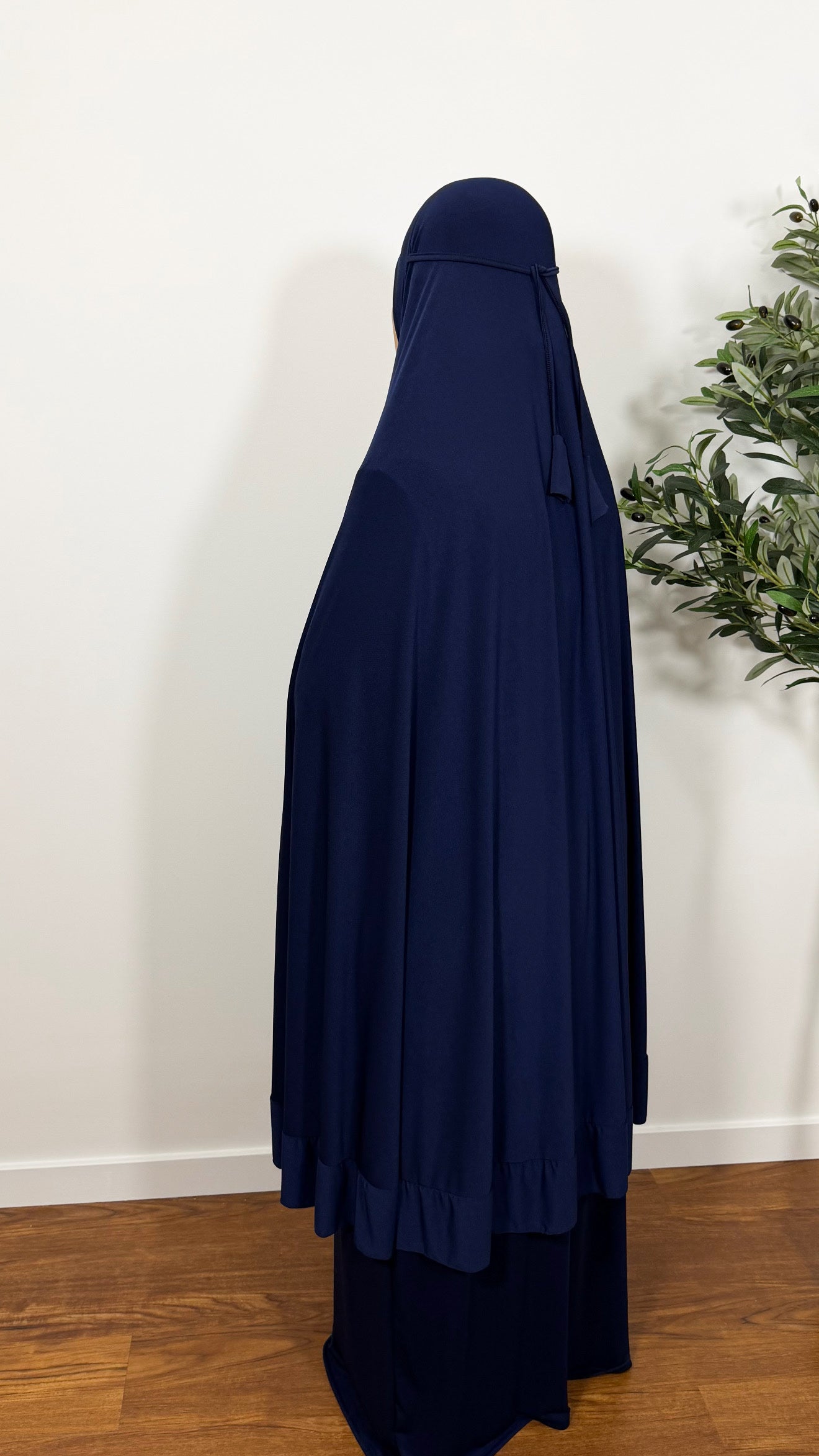 ENSEMBLE DE PRIÈRE MALAISIEN BLEU MARINE EN JERSEY PREMIUM