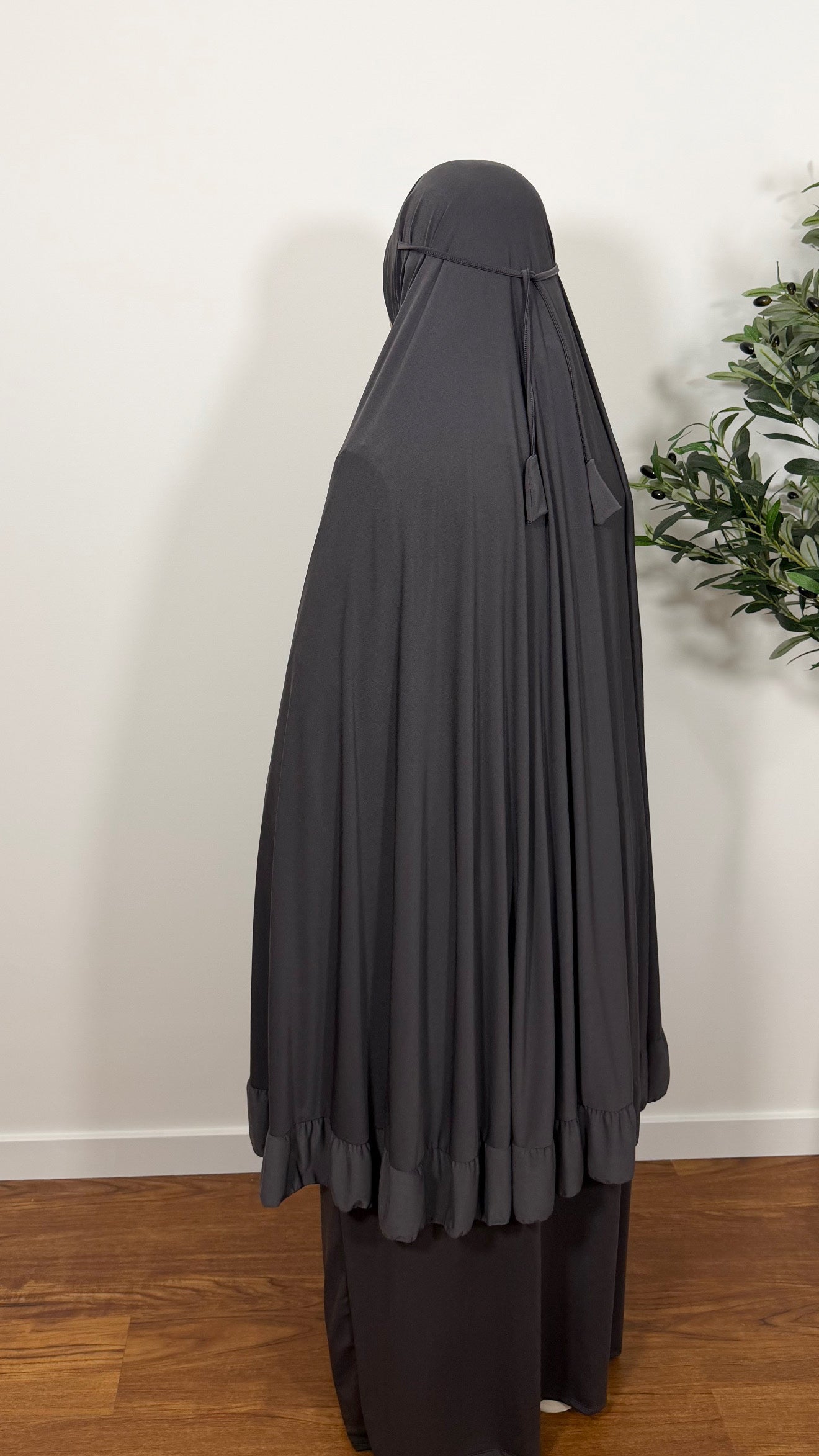 ENSEMBLE DE PRIÈRE MALAISIEN GRIS ANTHRACITE EN JERSEY PREMIUM