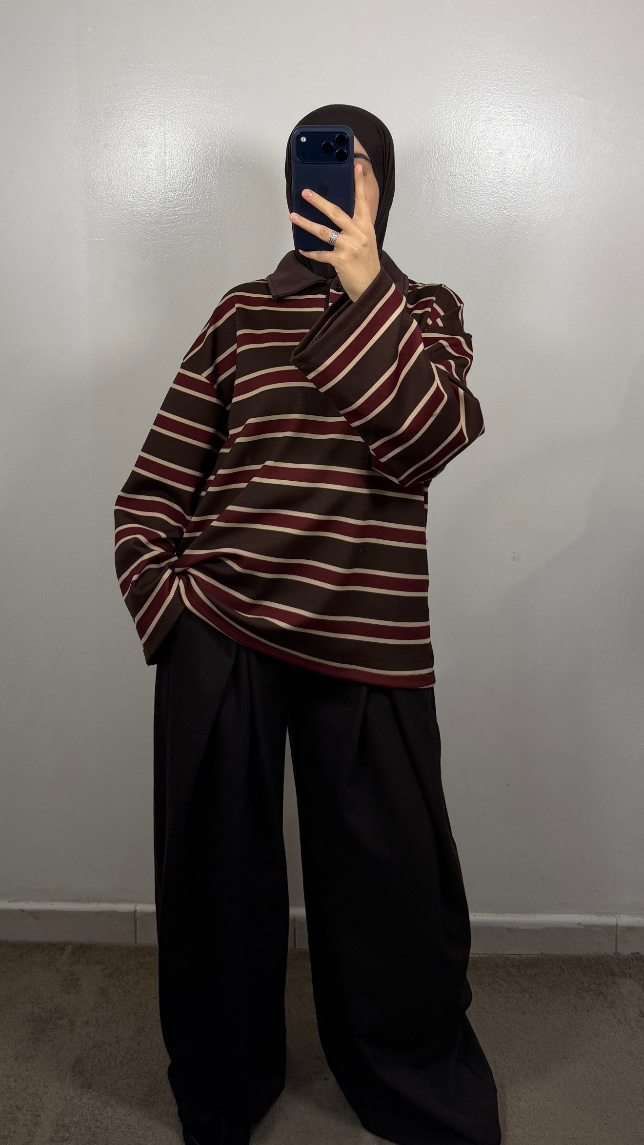 PANTALON COUPE BAGGY MARRON