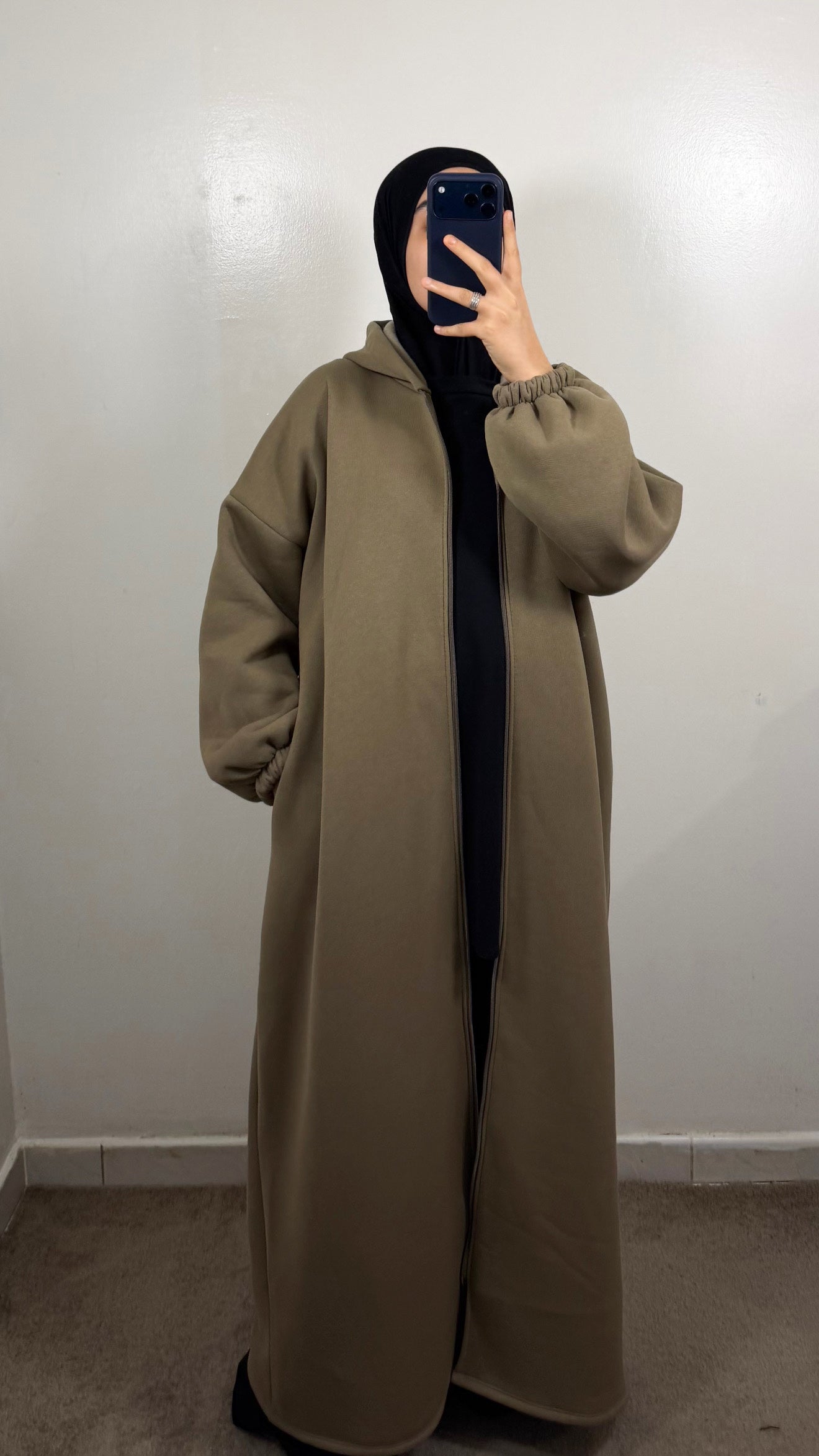 GILET LONG ZIPPÉ TAUPE