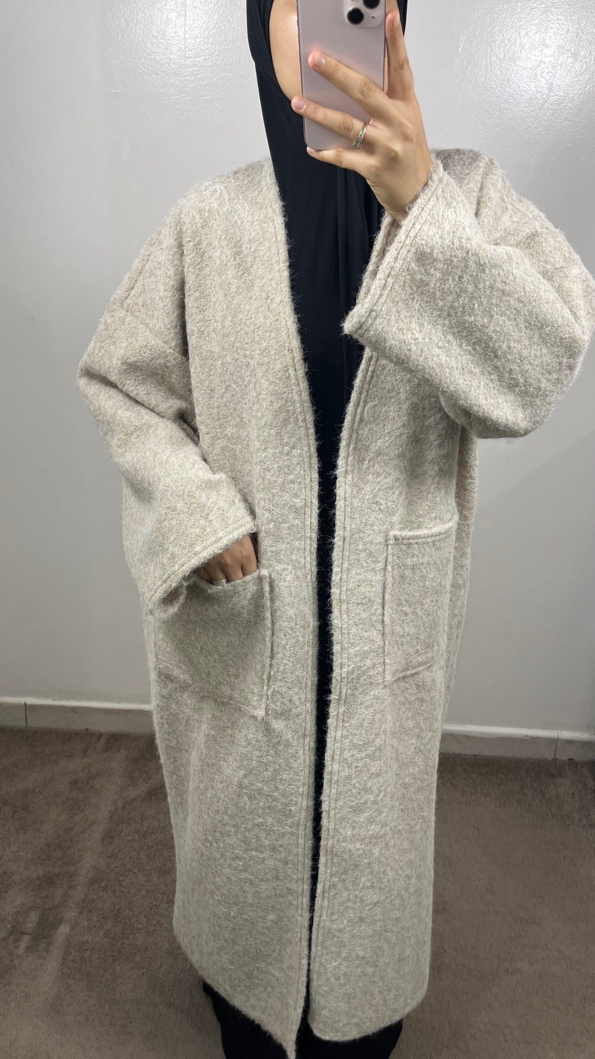 MANTEAU KIMONO LEA OVERSIZE BEIGE