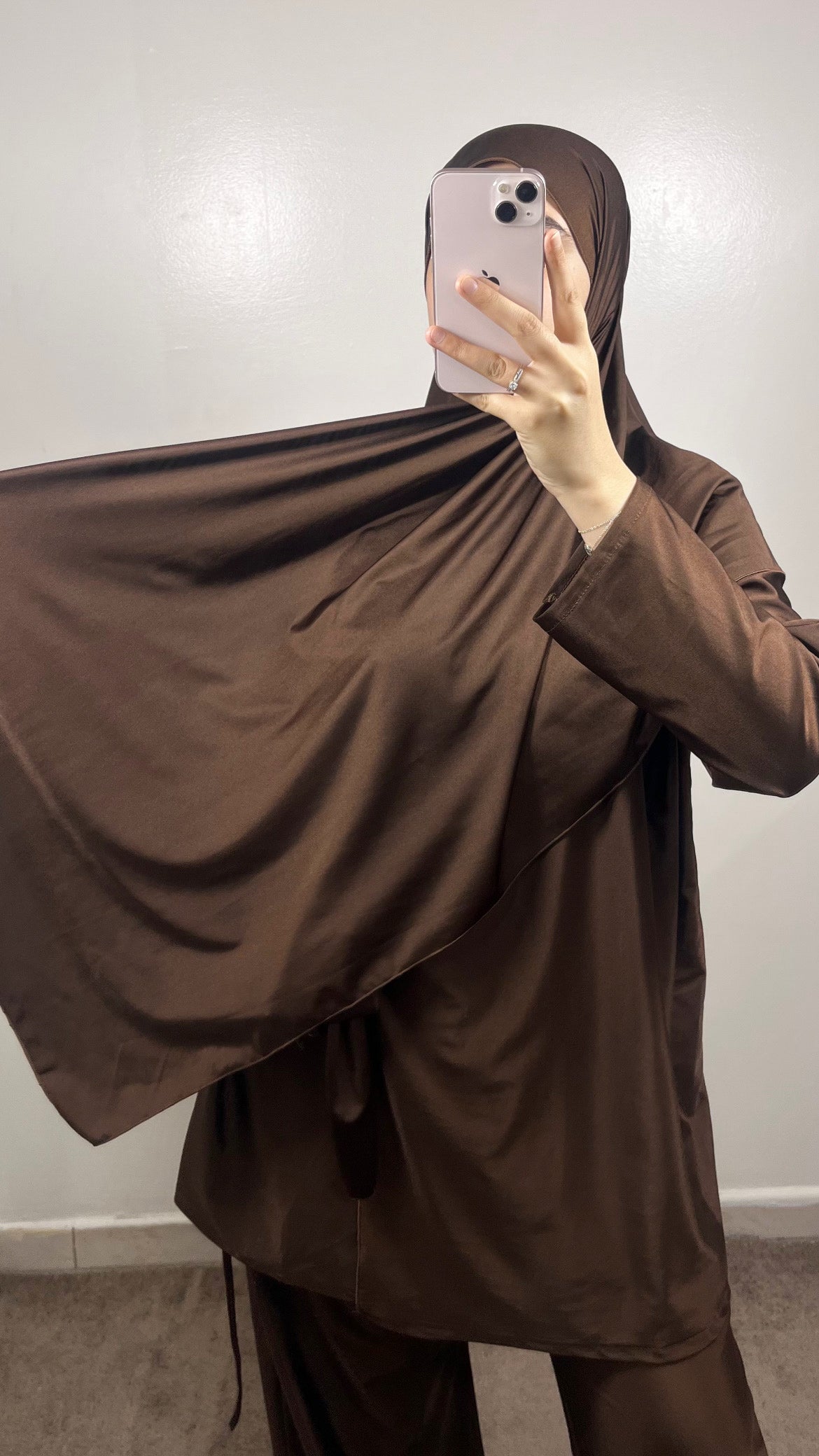 BURKINI 3 PIÈCES À NOUER MARRON