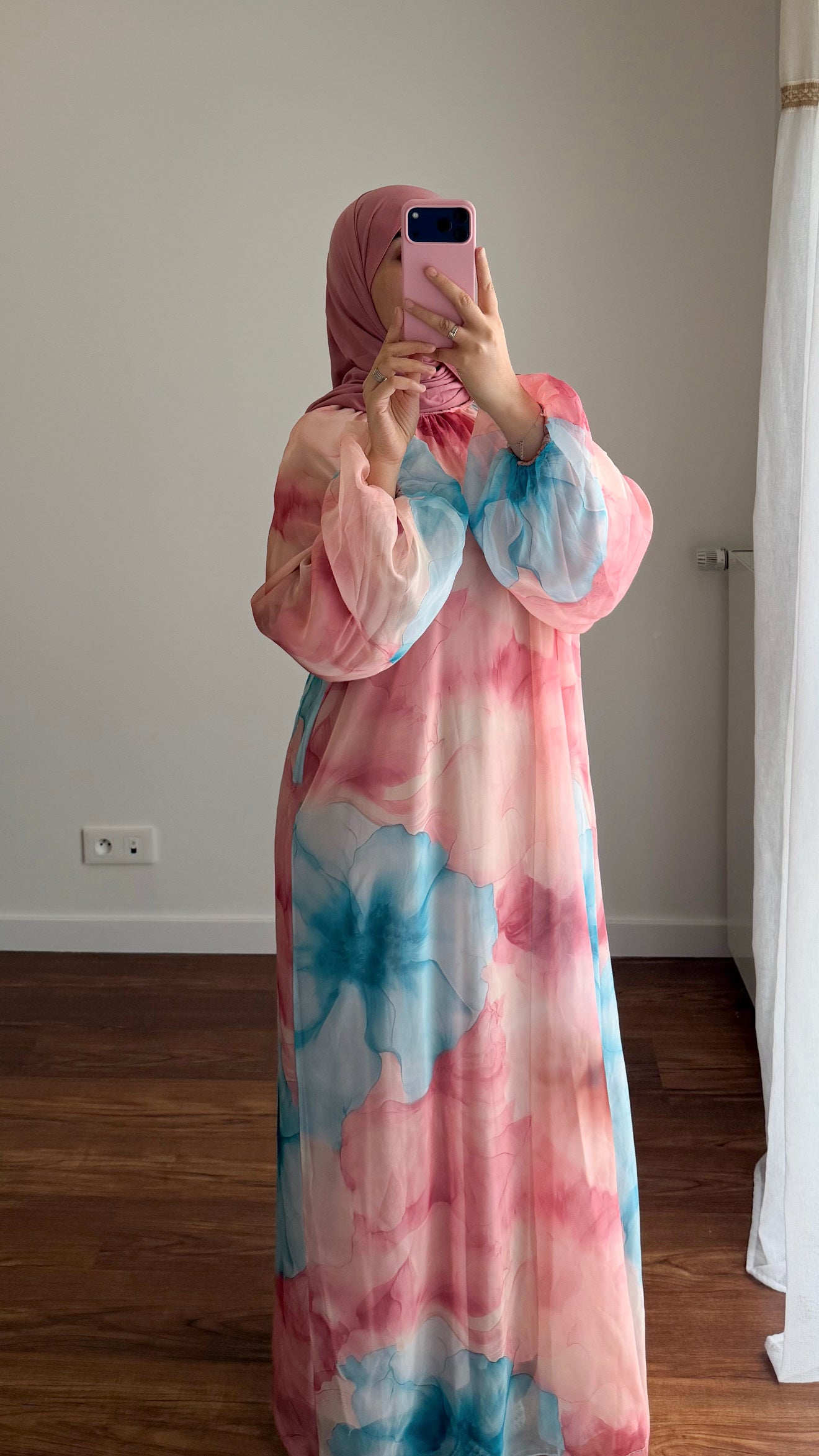 ABAYA BICOLORE ROSE