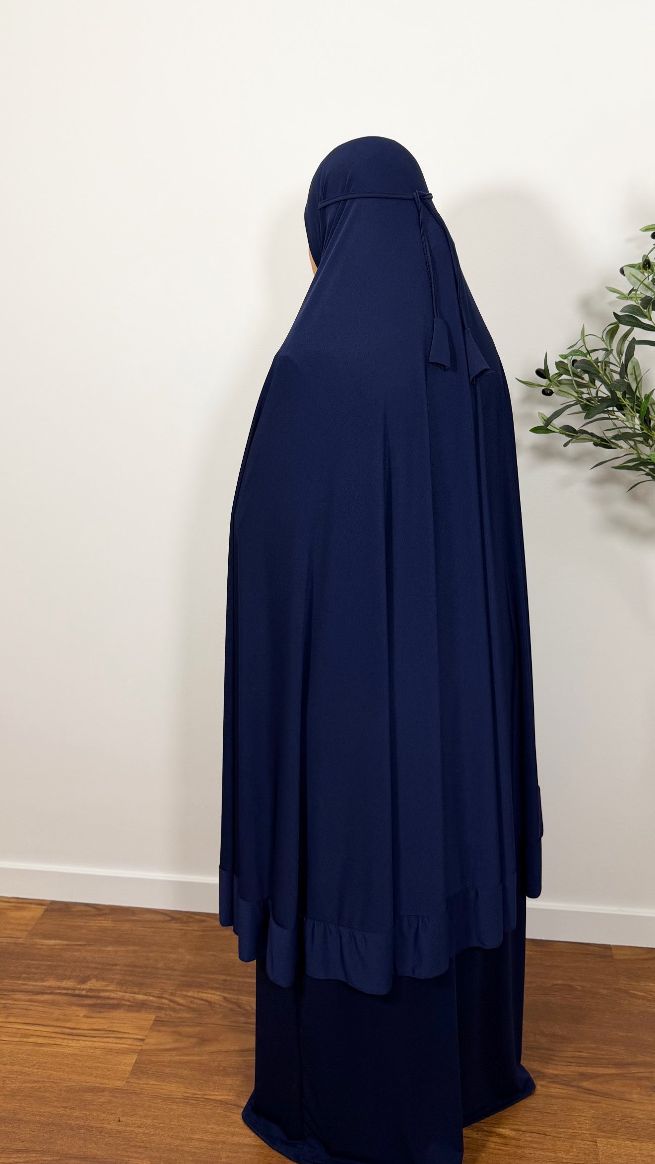 ENSEMBLE DE PRIÈRE MALAISIEN BLEU MARINE EN JERSEY PREMIUM