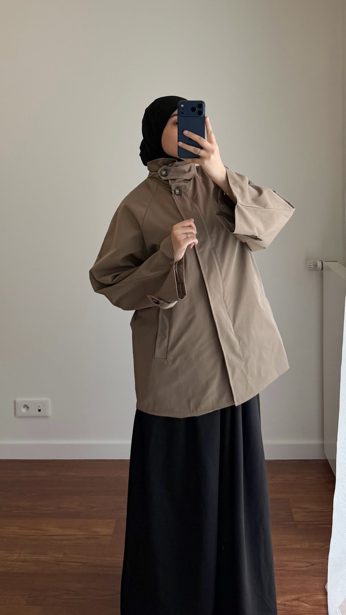 TRENCH MI-LONG OVERSIZE TAUPE