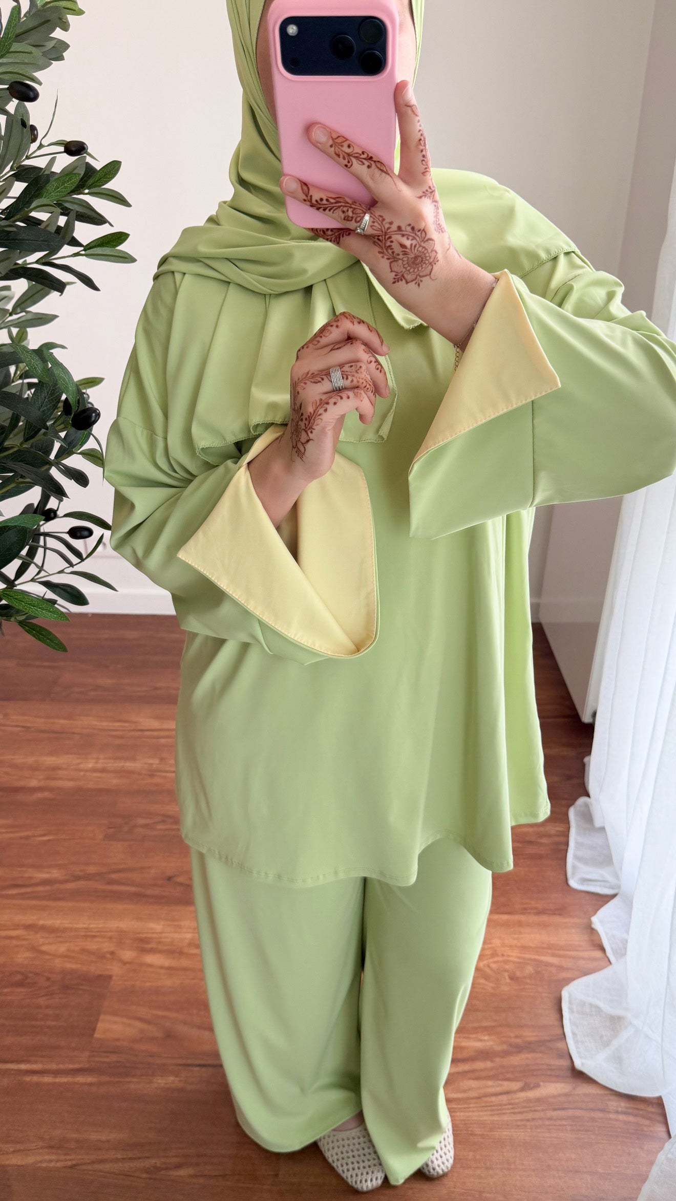 BURKINI SAYA 3 PIÈCES VERT D’EAU/JAUNE