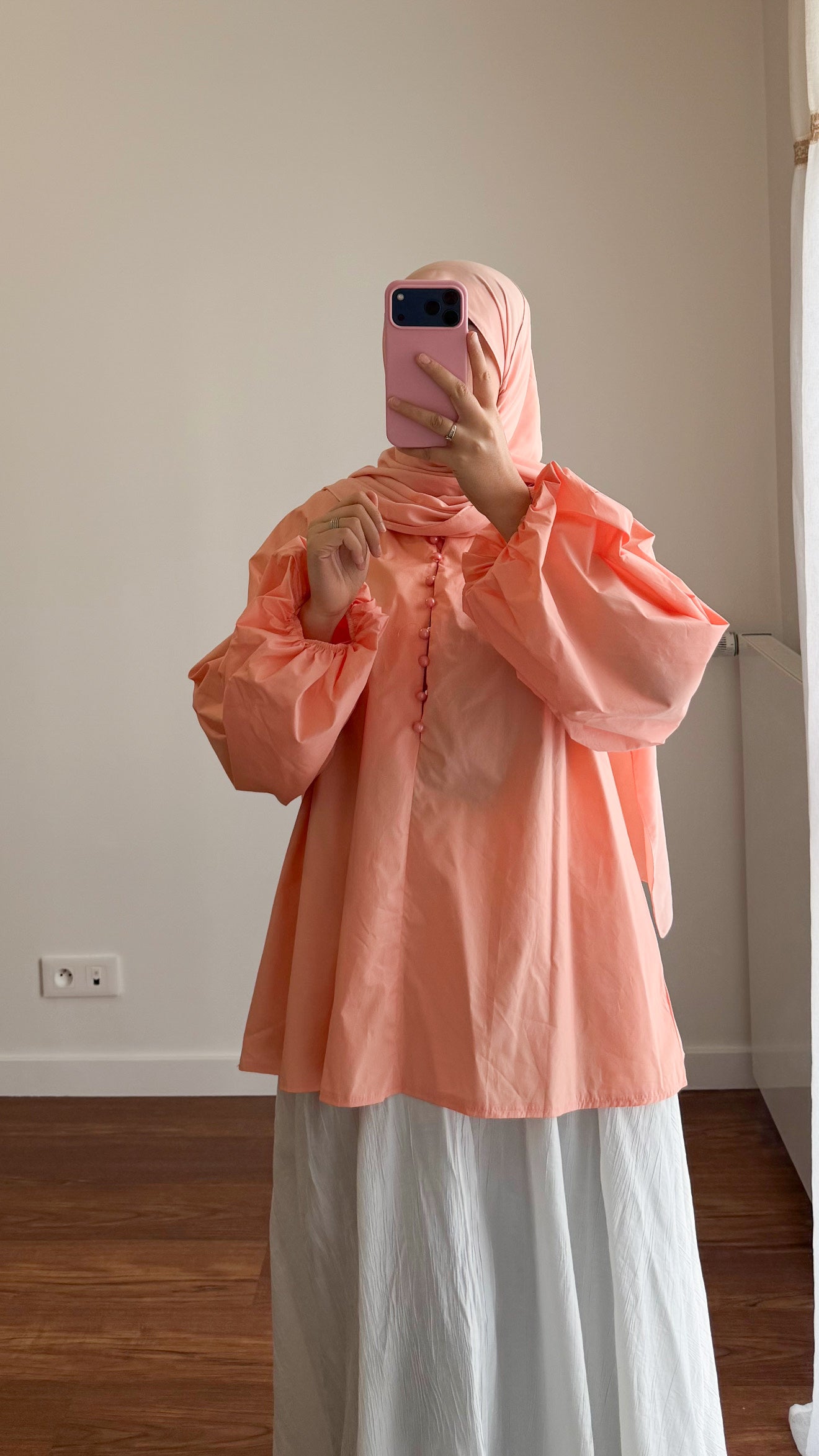 BLOUSE SIYA POPELINE PÊCHE