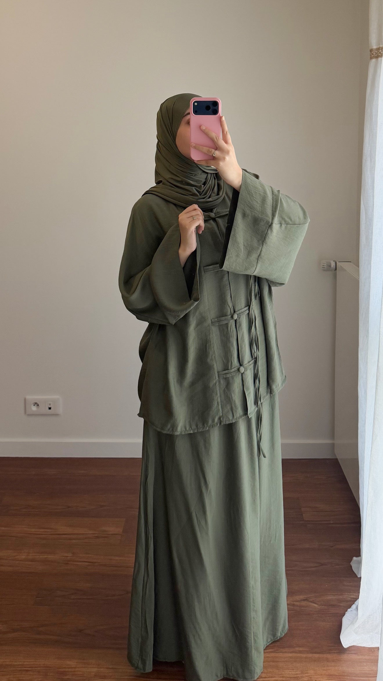 ENSEMBLE JUPE TOKYO VERT KAKI