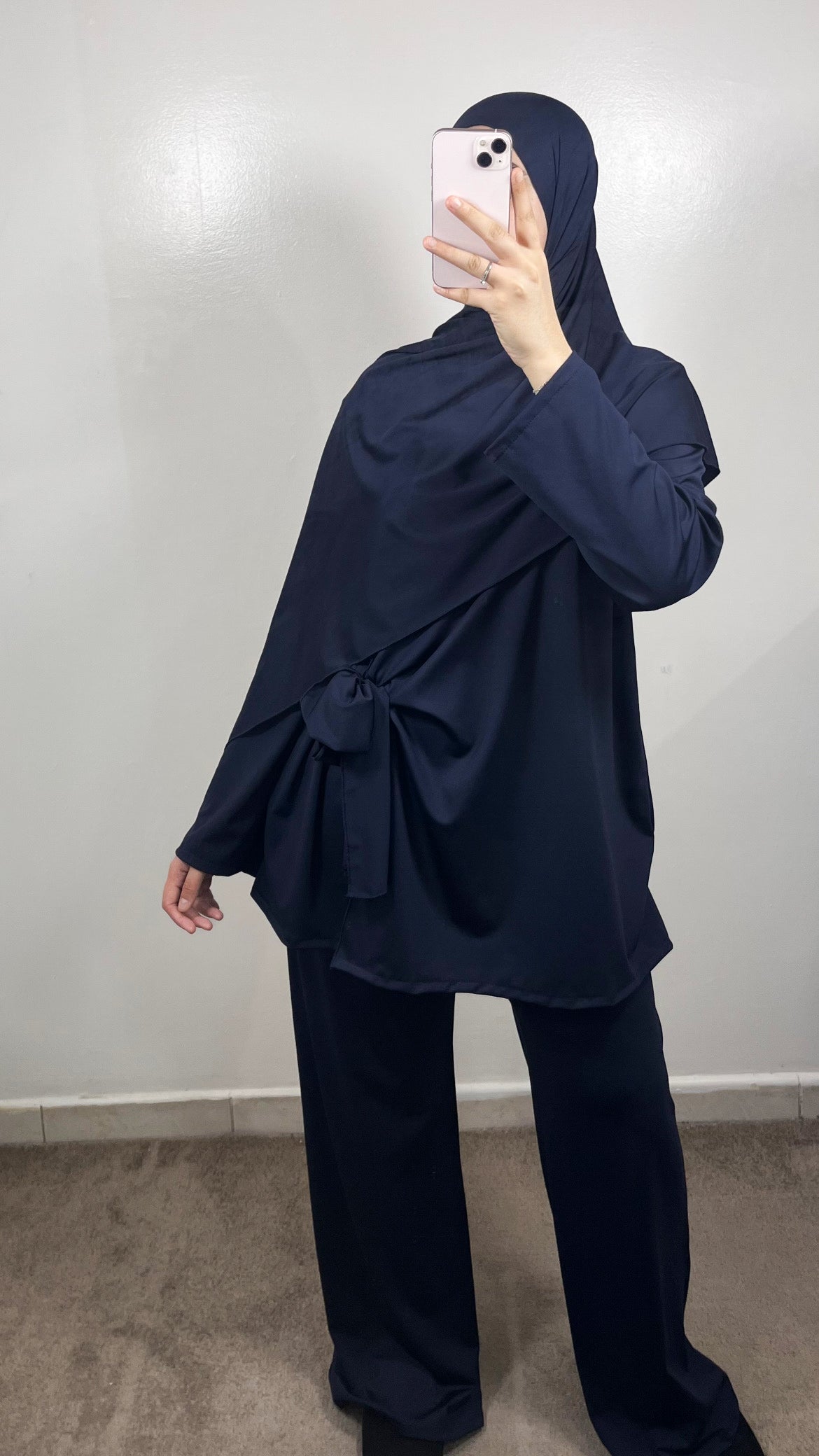 BURKINI 3 PIÈCES À NOUER BLEU MARINE