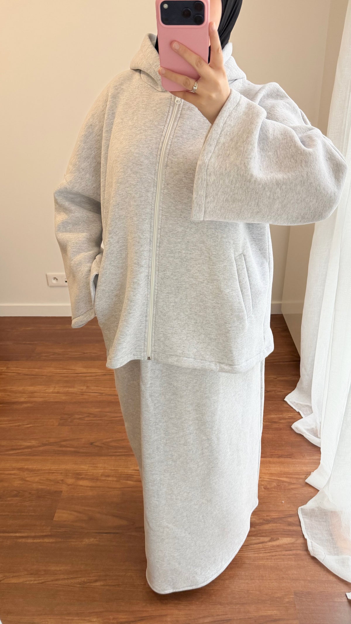 ENSEMBLE JUPE COMFY GRIS CLAIR