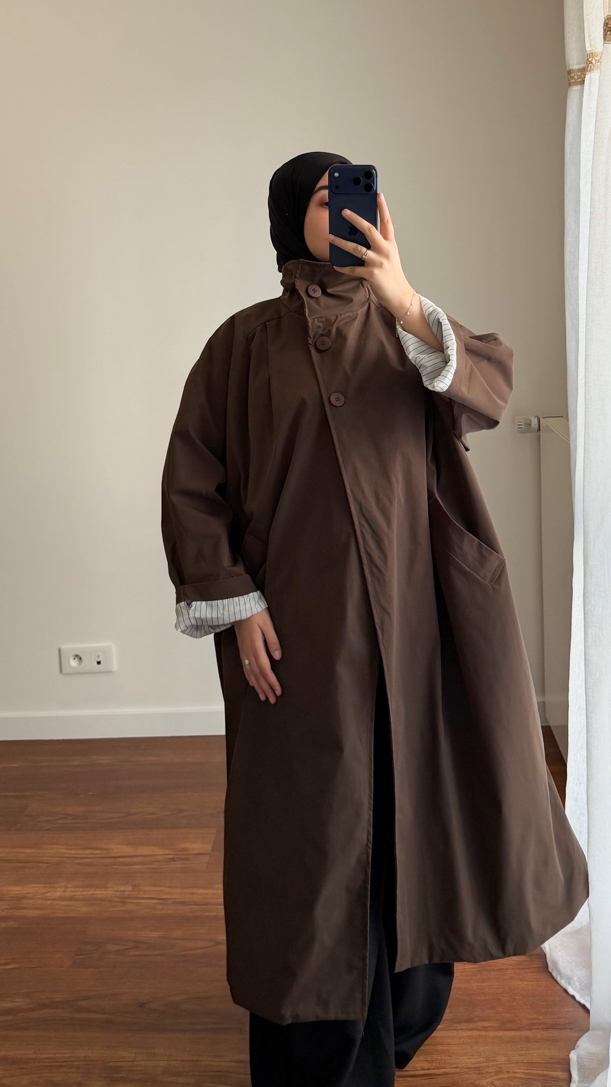 TRENCH LONG OVERSIZE MARRON