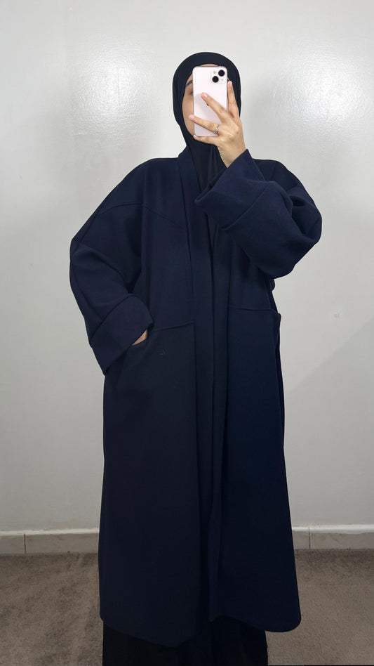 MANTEAU KIMONO SARAH OVERSIZE BLEU MARINE