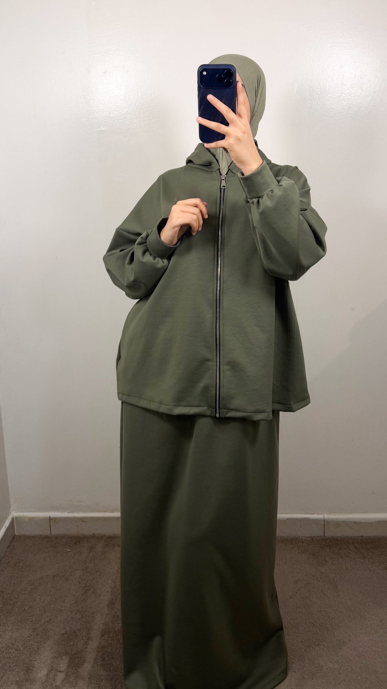 ENSEMBLE JUPE SIA VERT KAKI