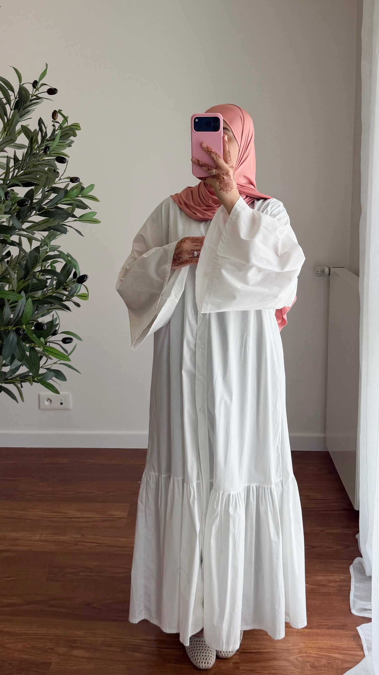ROBE CHEMISE EN POPELINE BLANC