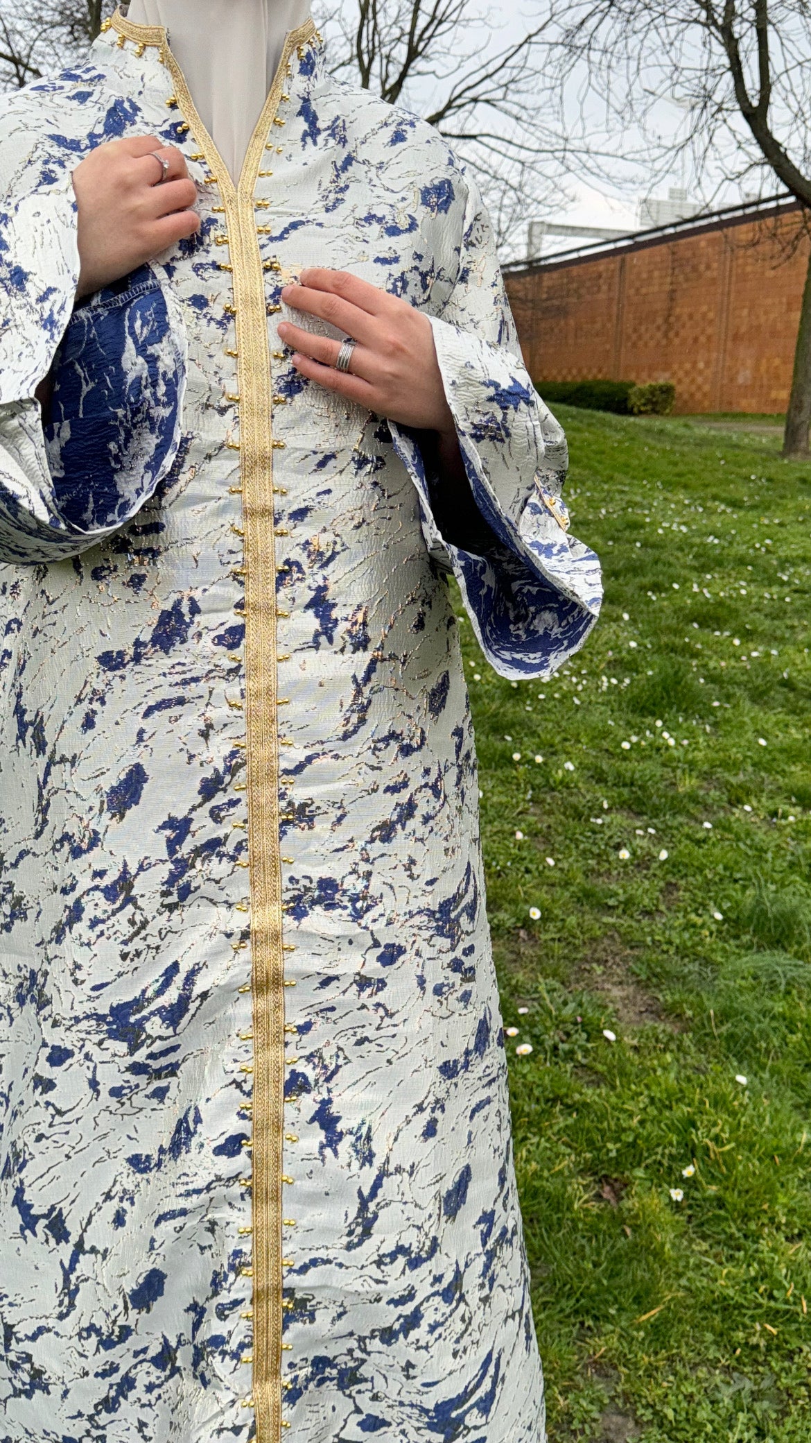 ABAYA PREMIUM STYLE CAFTAN BLEU MARINE