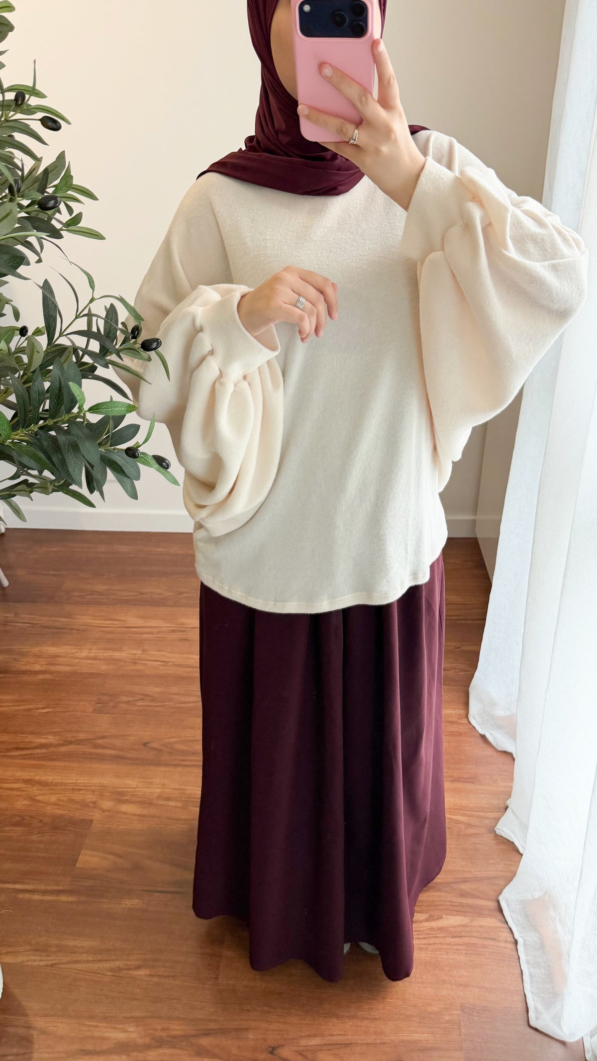 PULL MANCHES BOUFFANTES BLANC