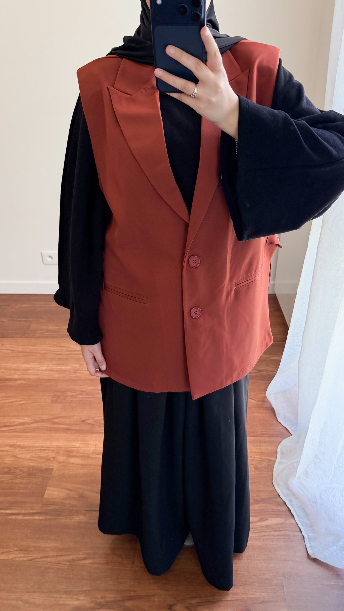 BLAZER SANS MANCHES TERRACOTTA