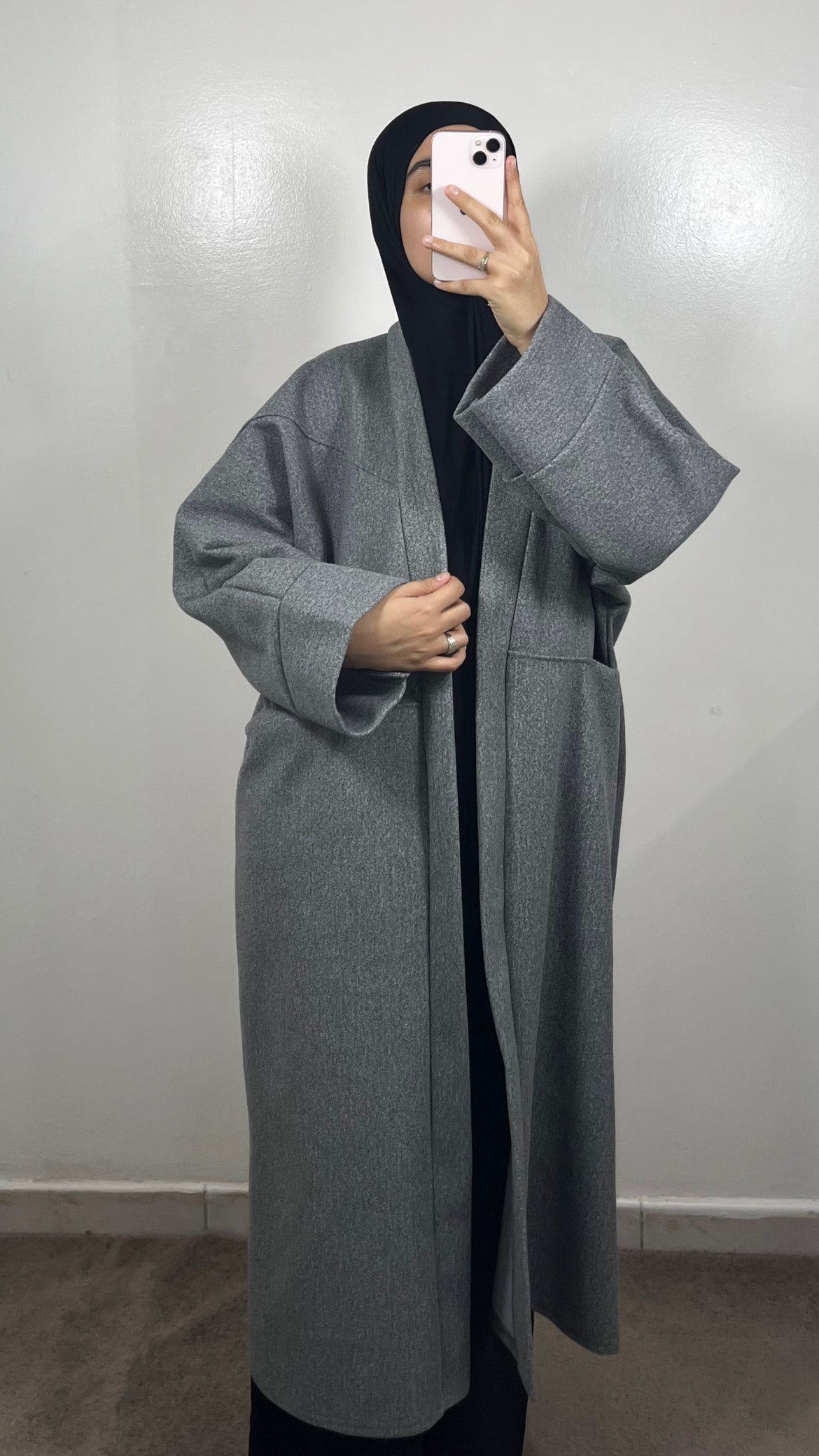 MANTEAU KIMONO SARAH OVERSIZE GRIS