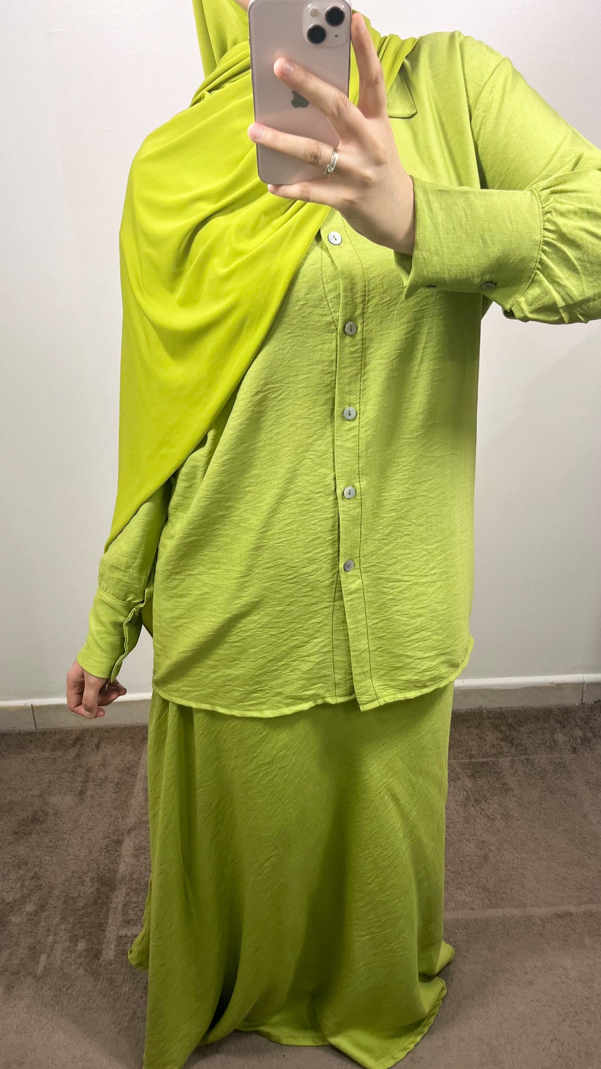 APPLE GREEN SHIRT + SKIRT SET