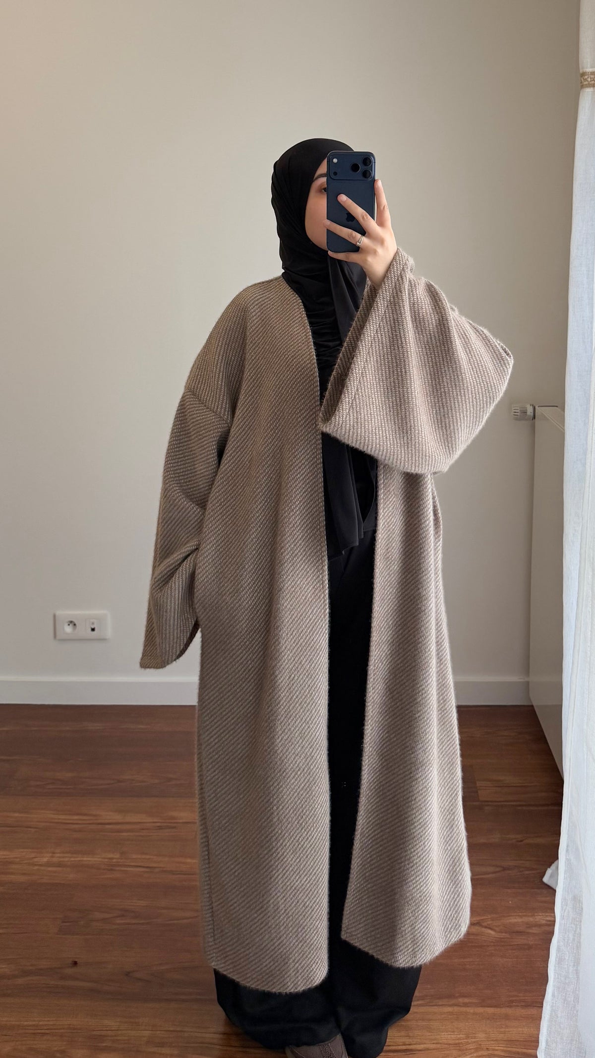 MANTEAU LONG HAWA TAUPE