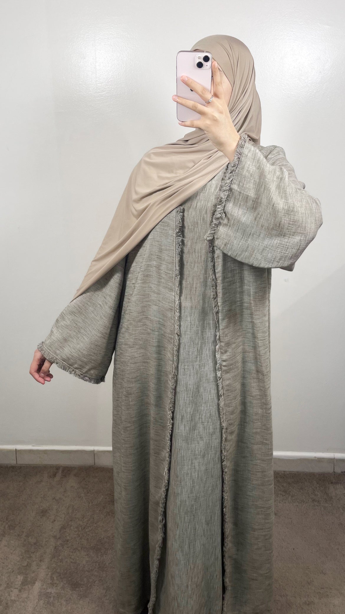 KIMONO + SOUS ABAYA LIYA TAUPE