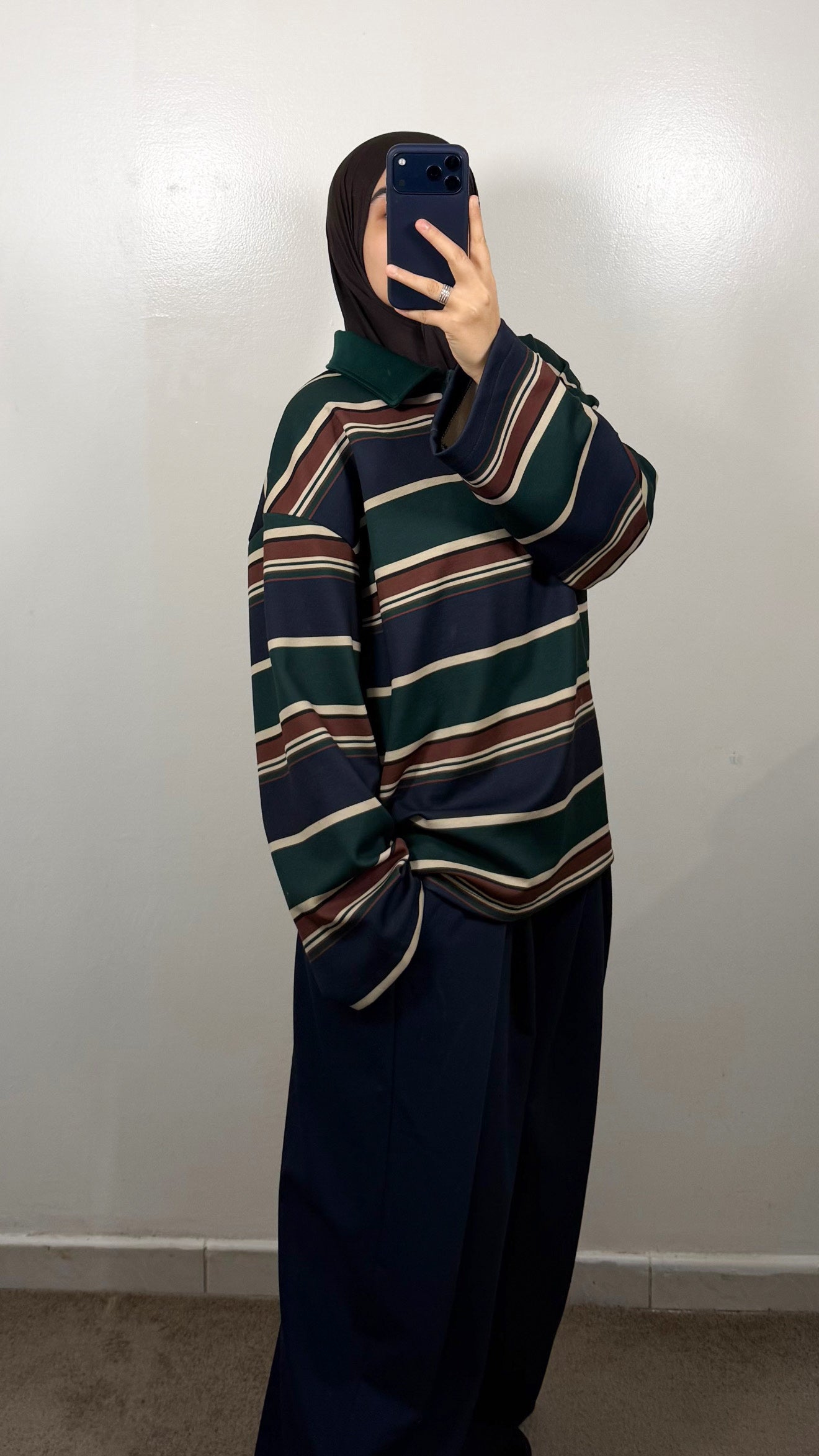 POLO EPAIS VERT/BLEU