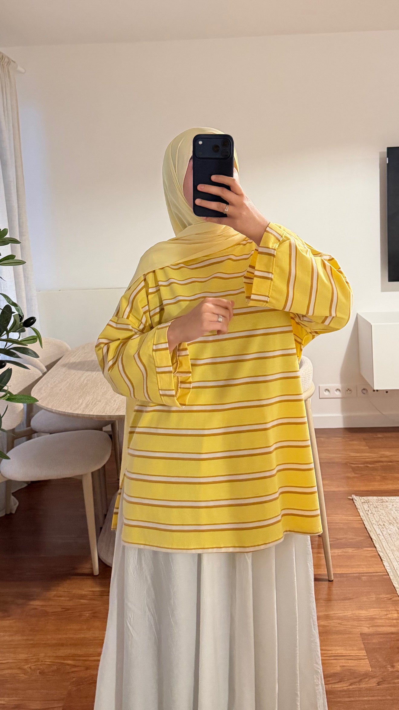 T-SHIRT RAYÉ OVERSIZE JAUNE