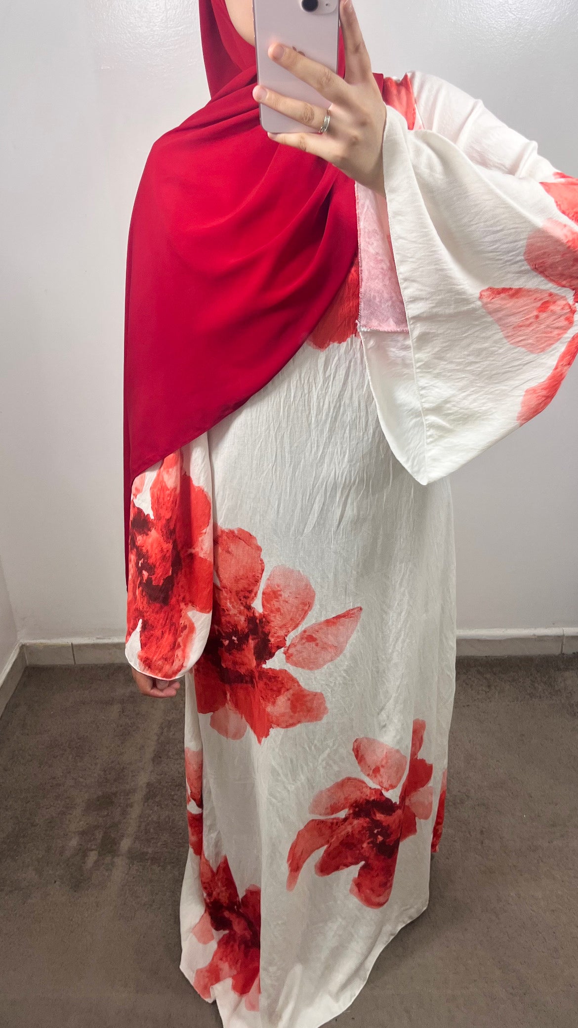 ROBE FLOWER BLANCHE/ROUGE