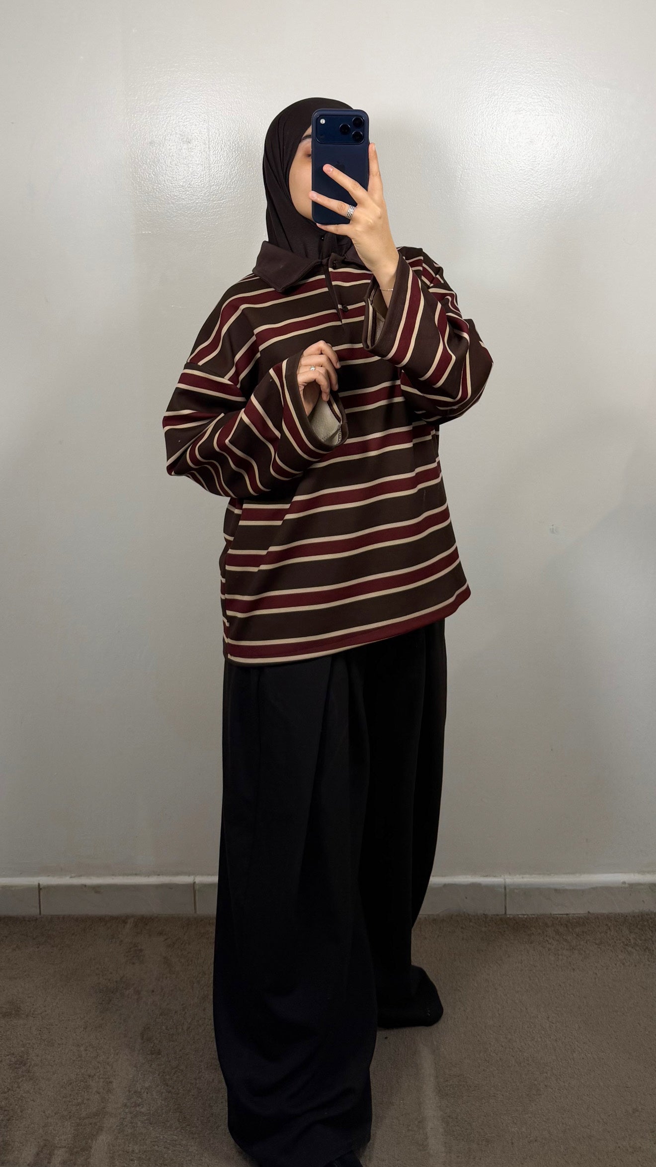 POLO EPAIS MARRON/BORDEAU