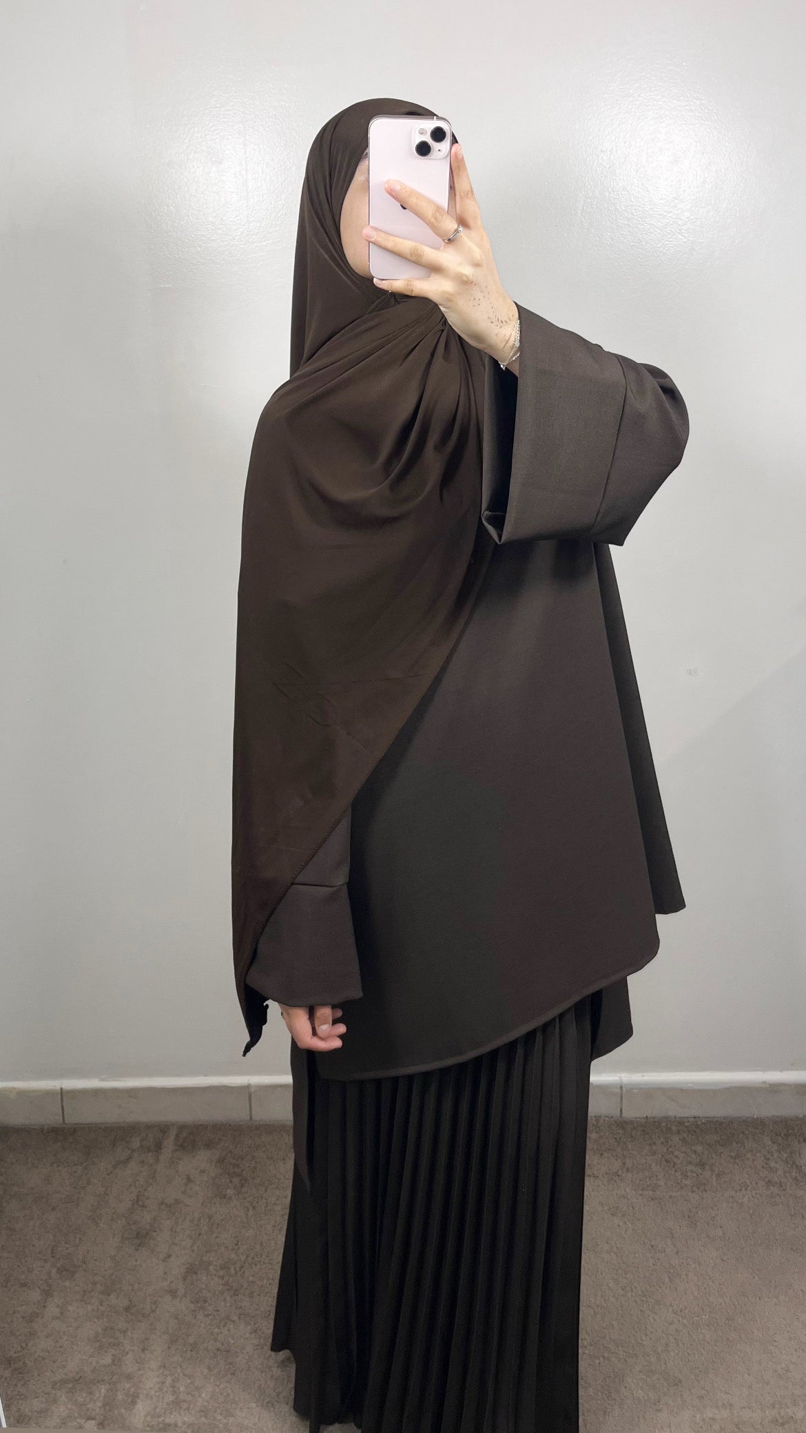 ENSEMBLE JUPE PLISSÉE EMAAN MARRON