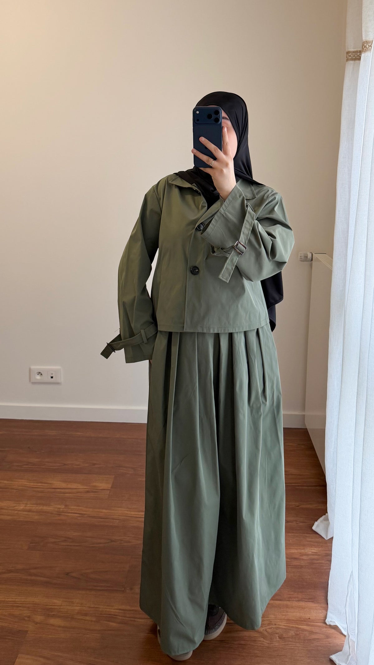 ENSEMBLE TRENCH VERT KAKI
