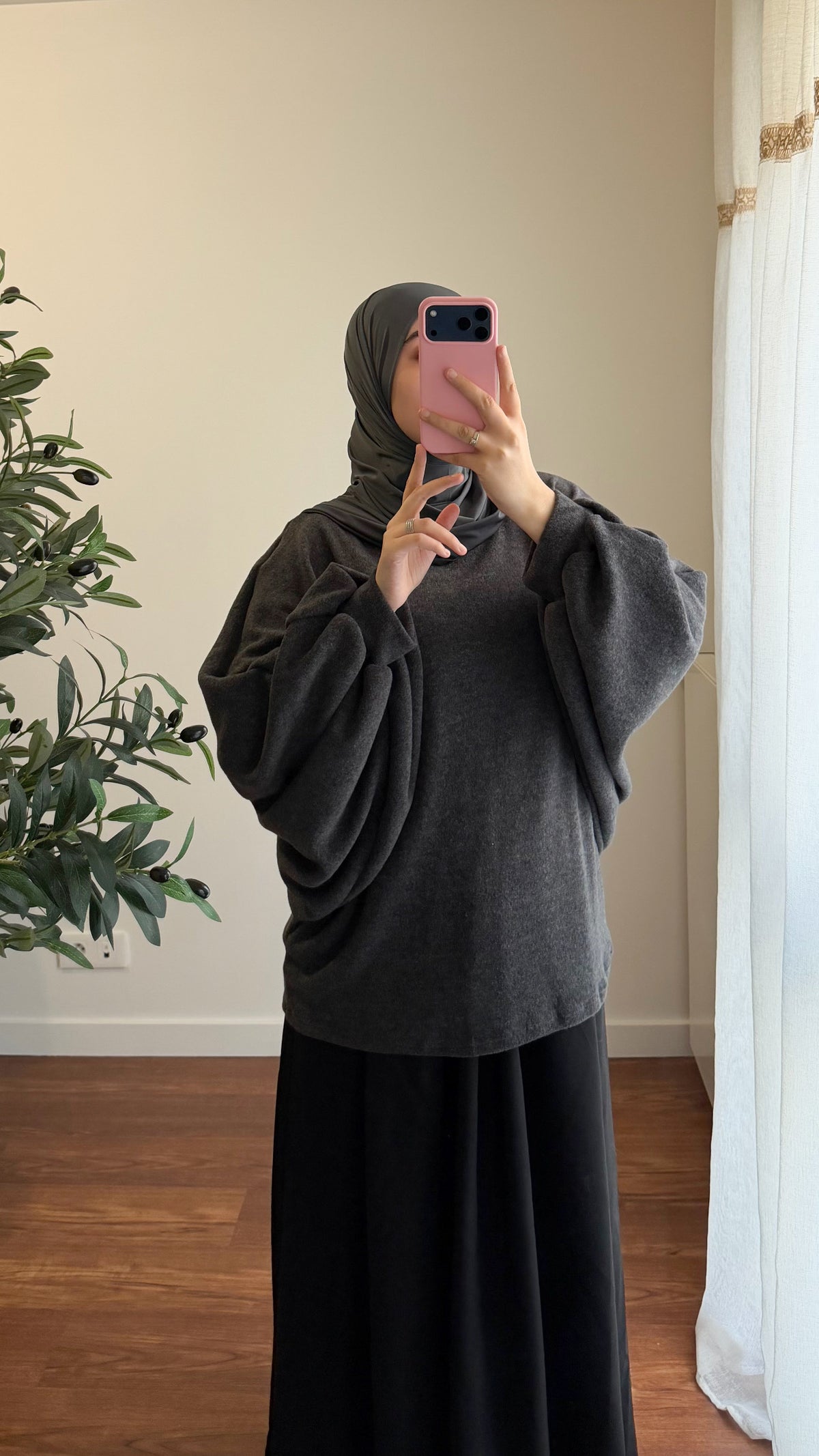 PULL MANCHES BOUFFANTE GRIS