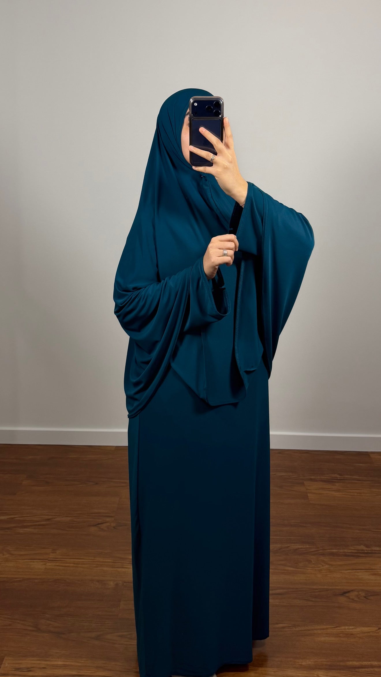 ENSEMBLE DE PRIÈRE BLEU CANARD EN JERSEY PREMIUM