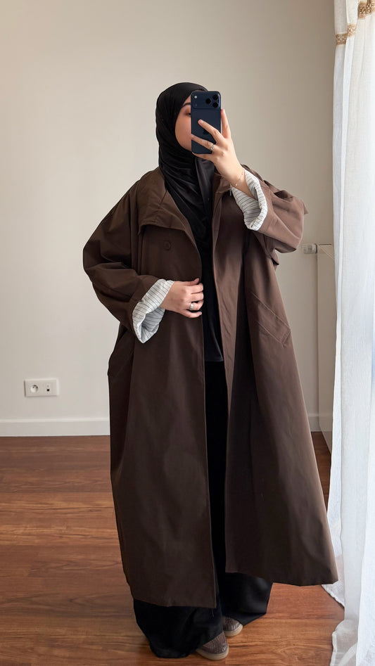 TRENCH LONG OVERSIZE MARRON