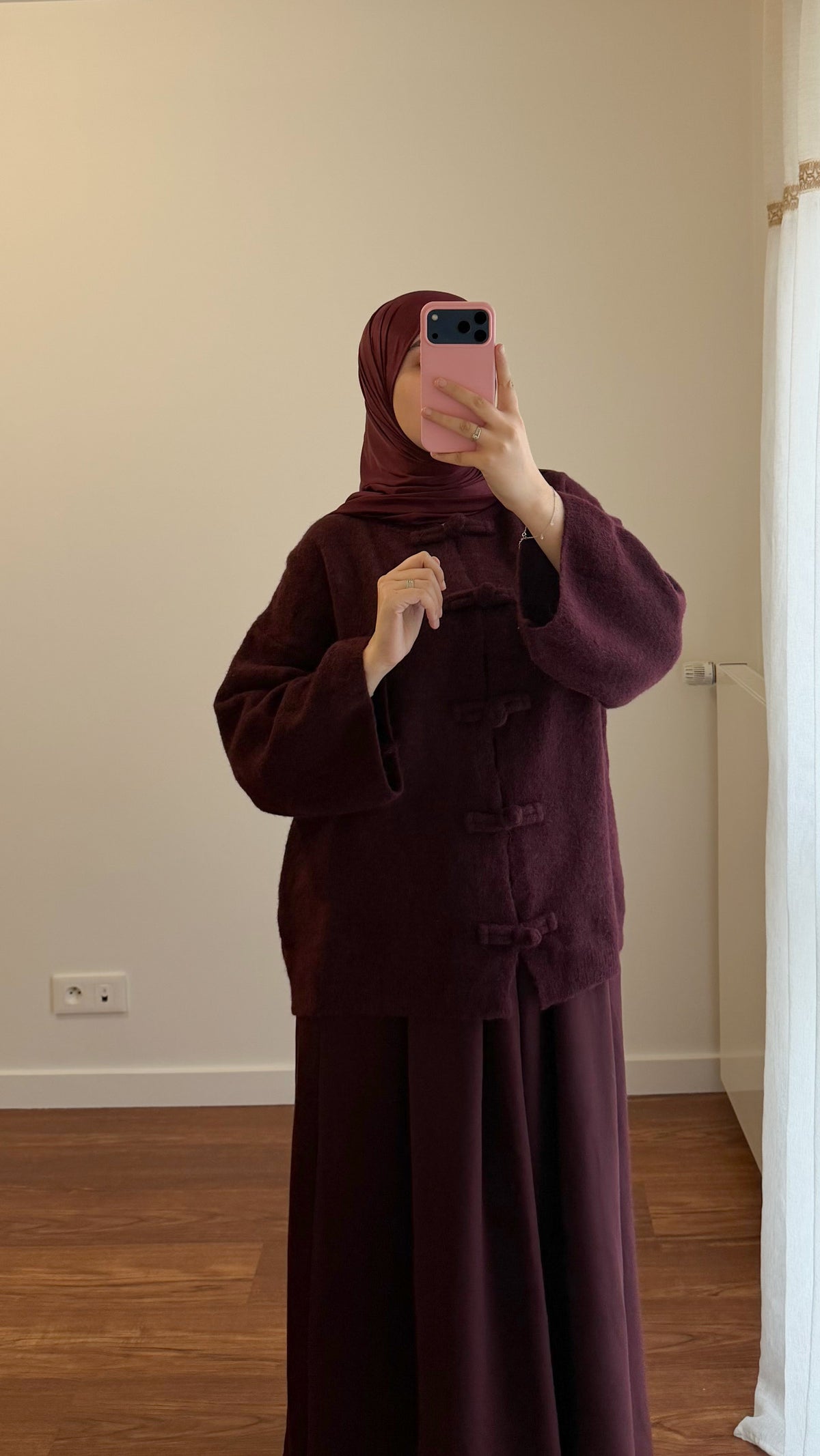 CARDIGAN YUMNA MANCHES LONGUES BORDEAU