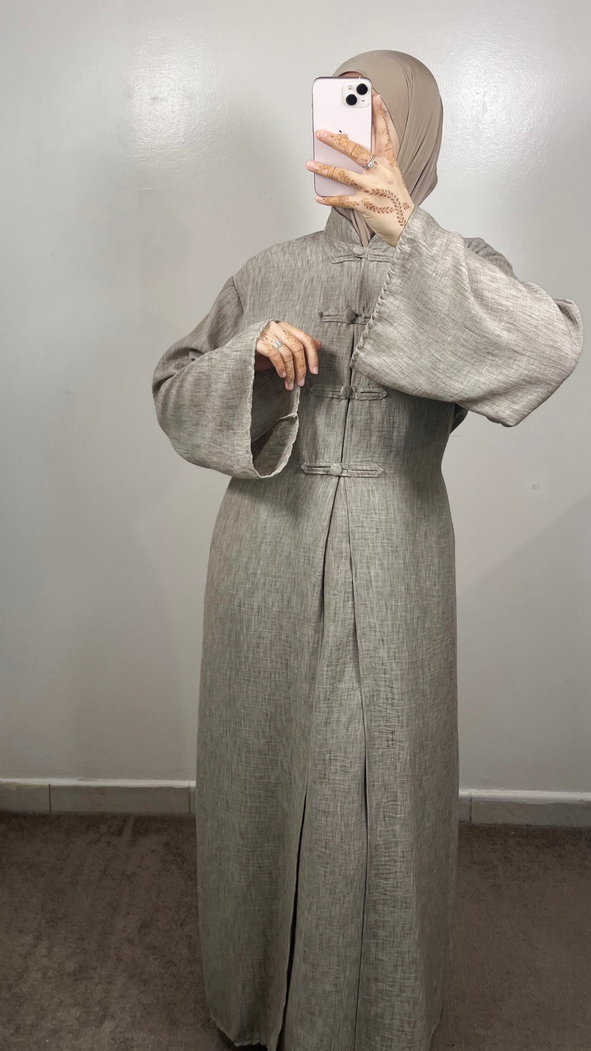 ENSEMBLE TOKYO LONG KIMONO + SOUS ABAYA TAUPE