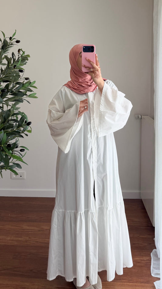ROBE CHEMISE EN POPELINE BLANC