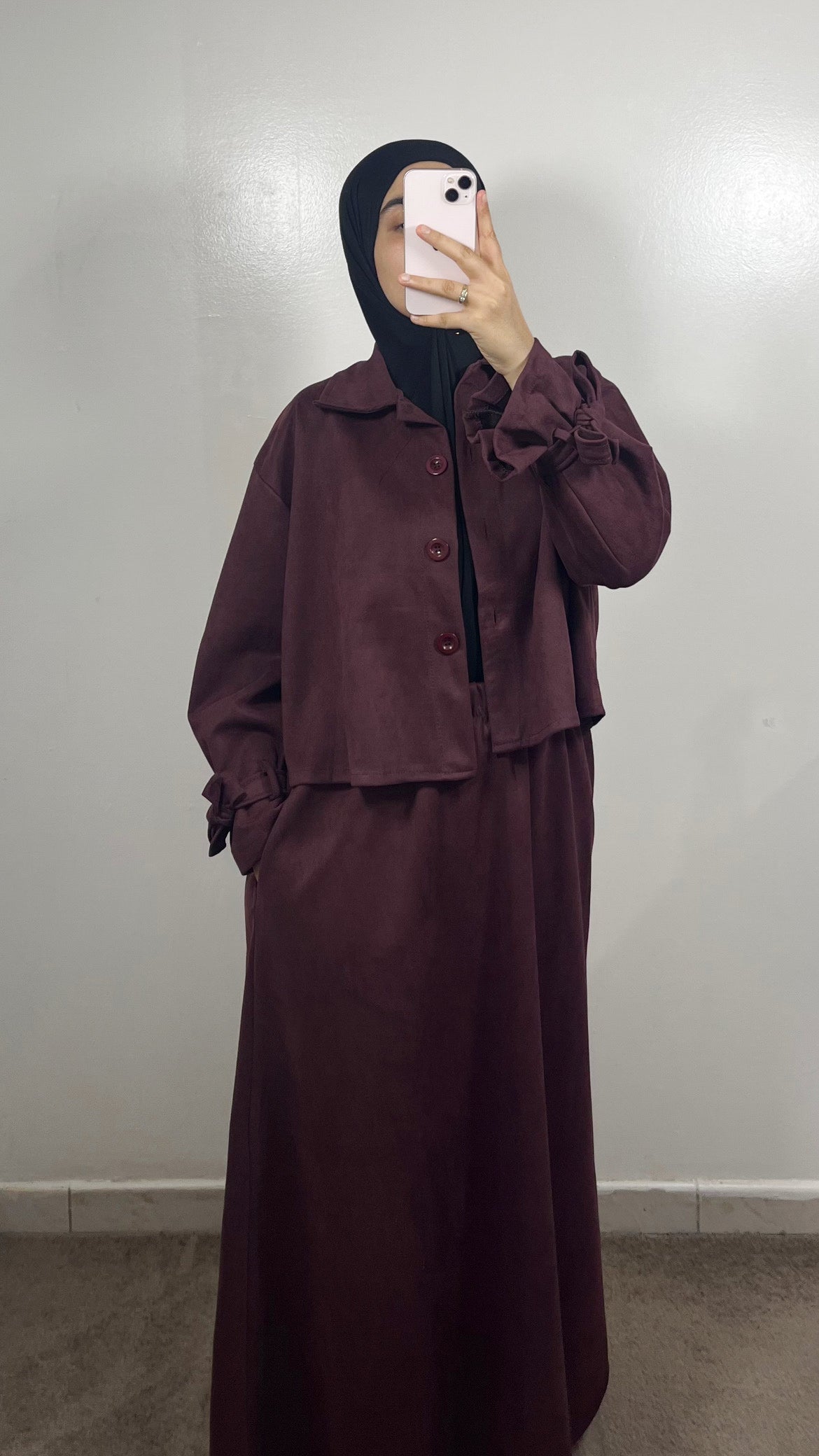 ENSEMBLE TRENCH 2.0 EN DAIM BORDEAU