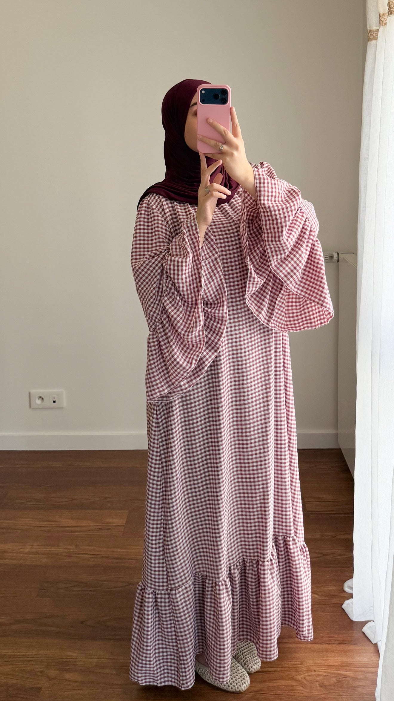 ROBE VICHY 2.0 BORDEAU