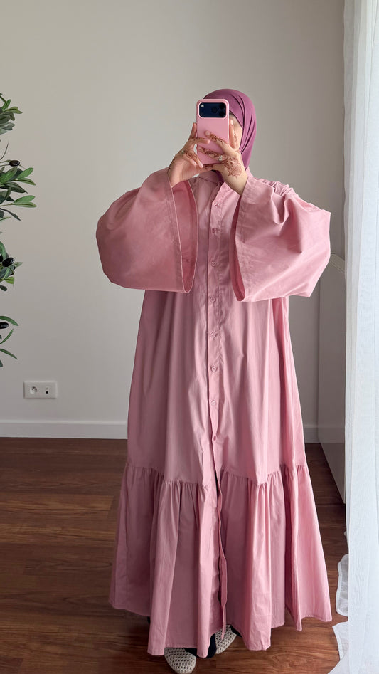 ROBE EN POPELINE ROSE