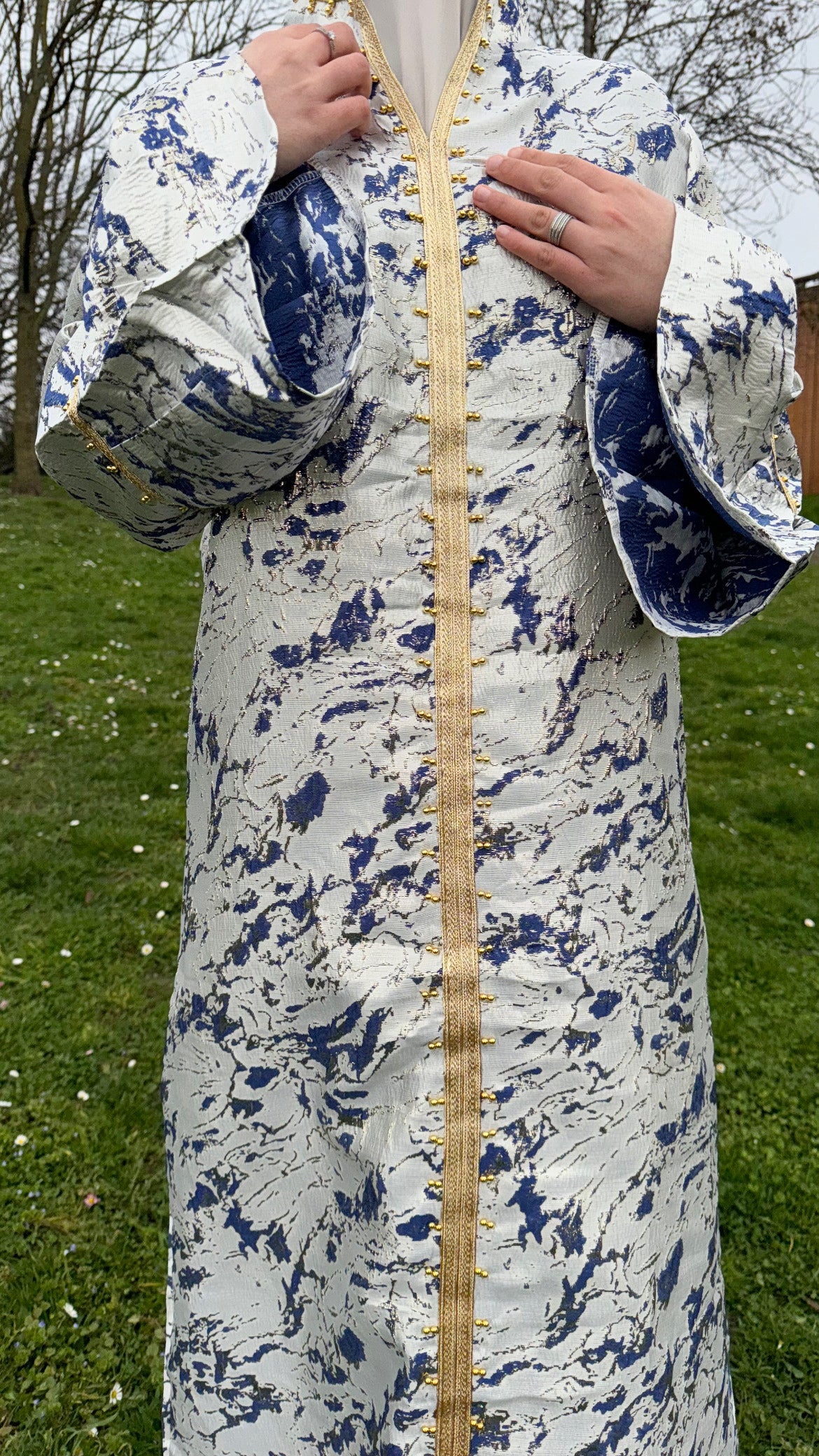 ABAYA PREMIUM STYLE CAFTAN BLEU MARINE