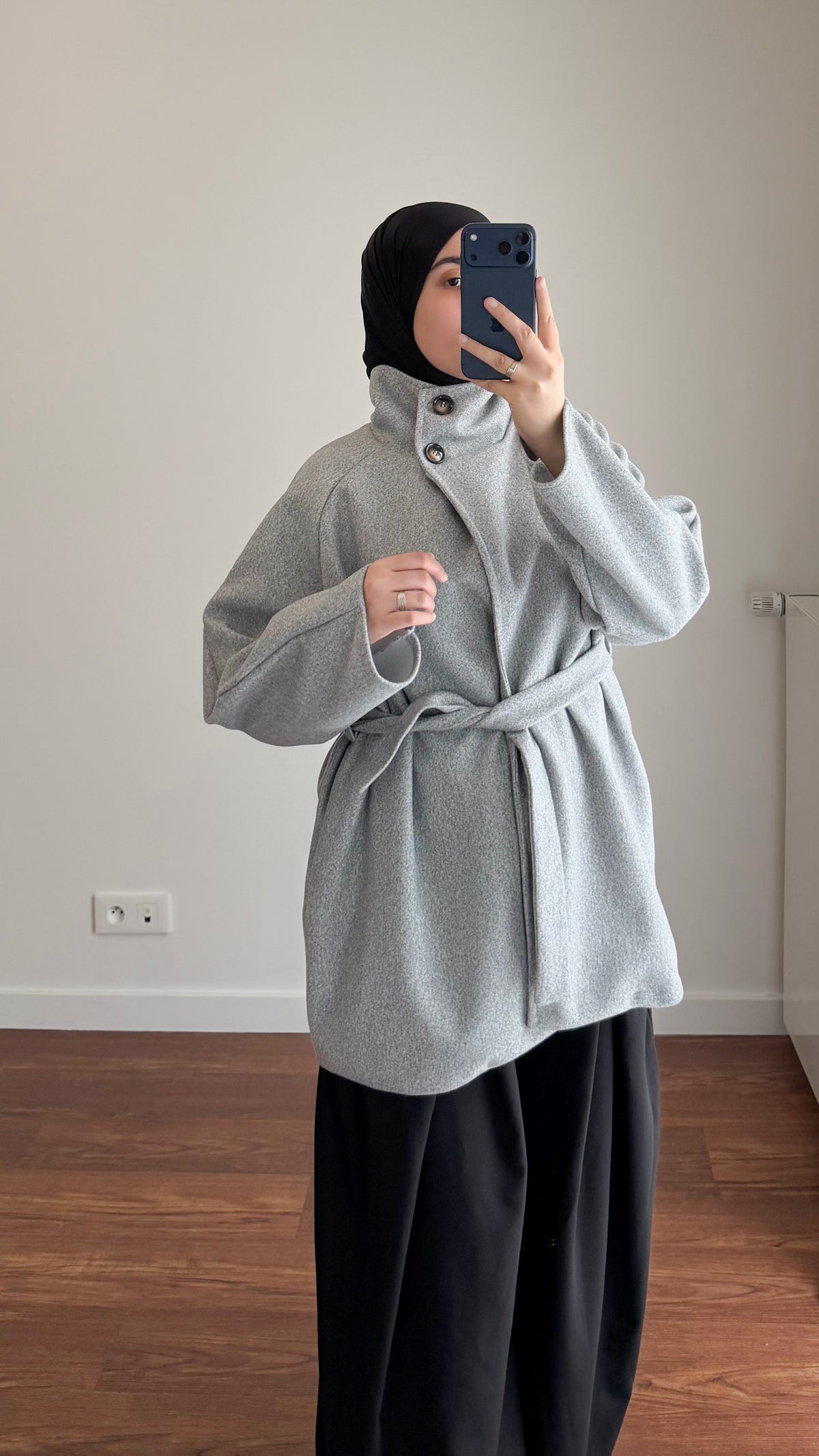 MANTEAU MI-LONG GRIS