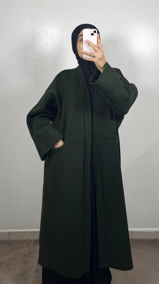 MANTEAU KIMONO SARAH OVERSIZE VERT KAKI