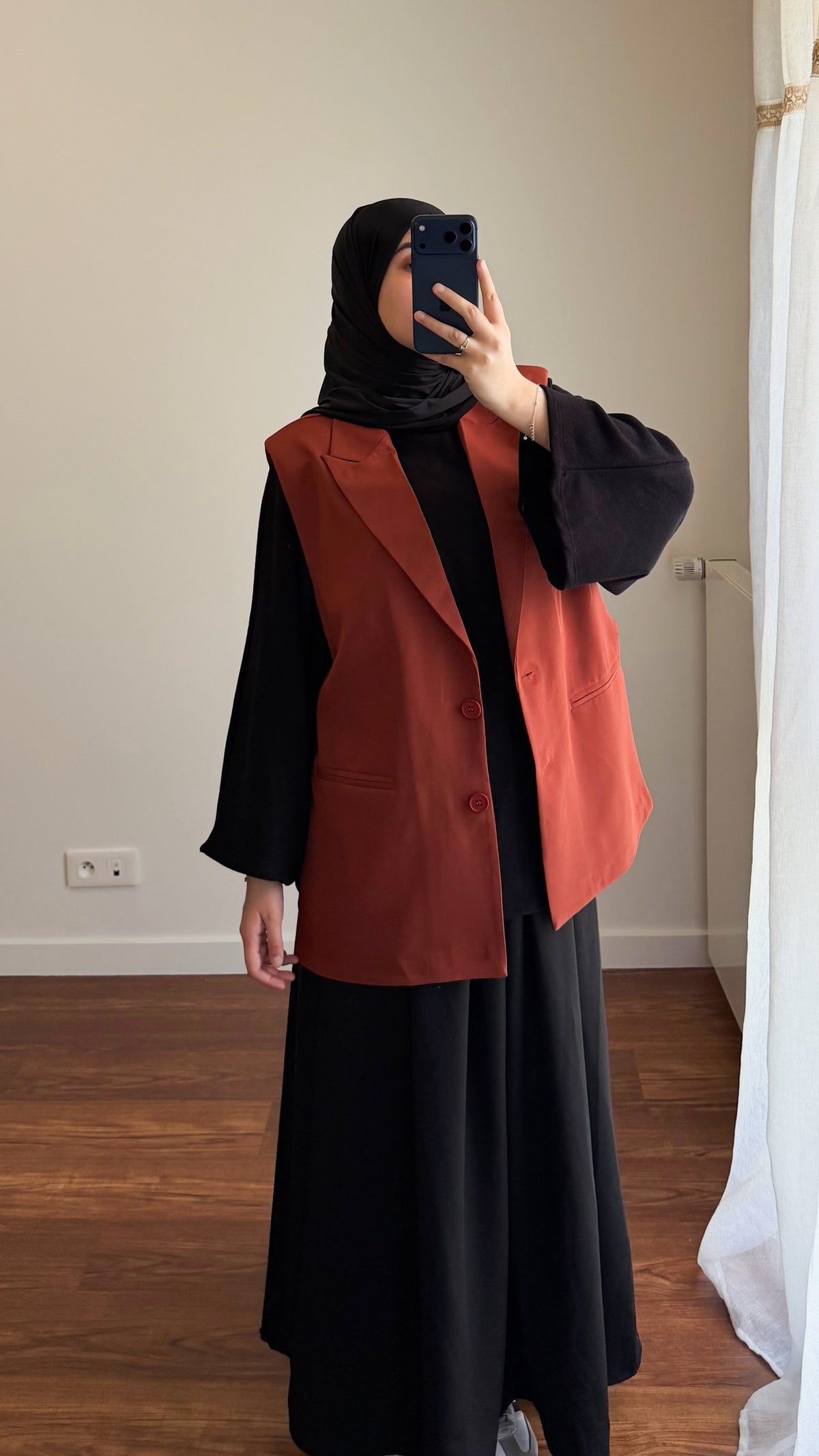 BLAZER SANS MANCHES TERRACOTTA