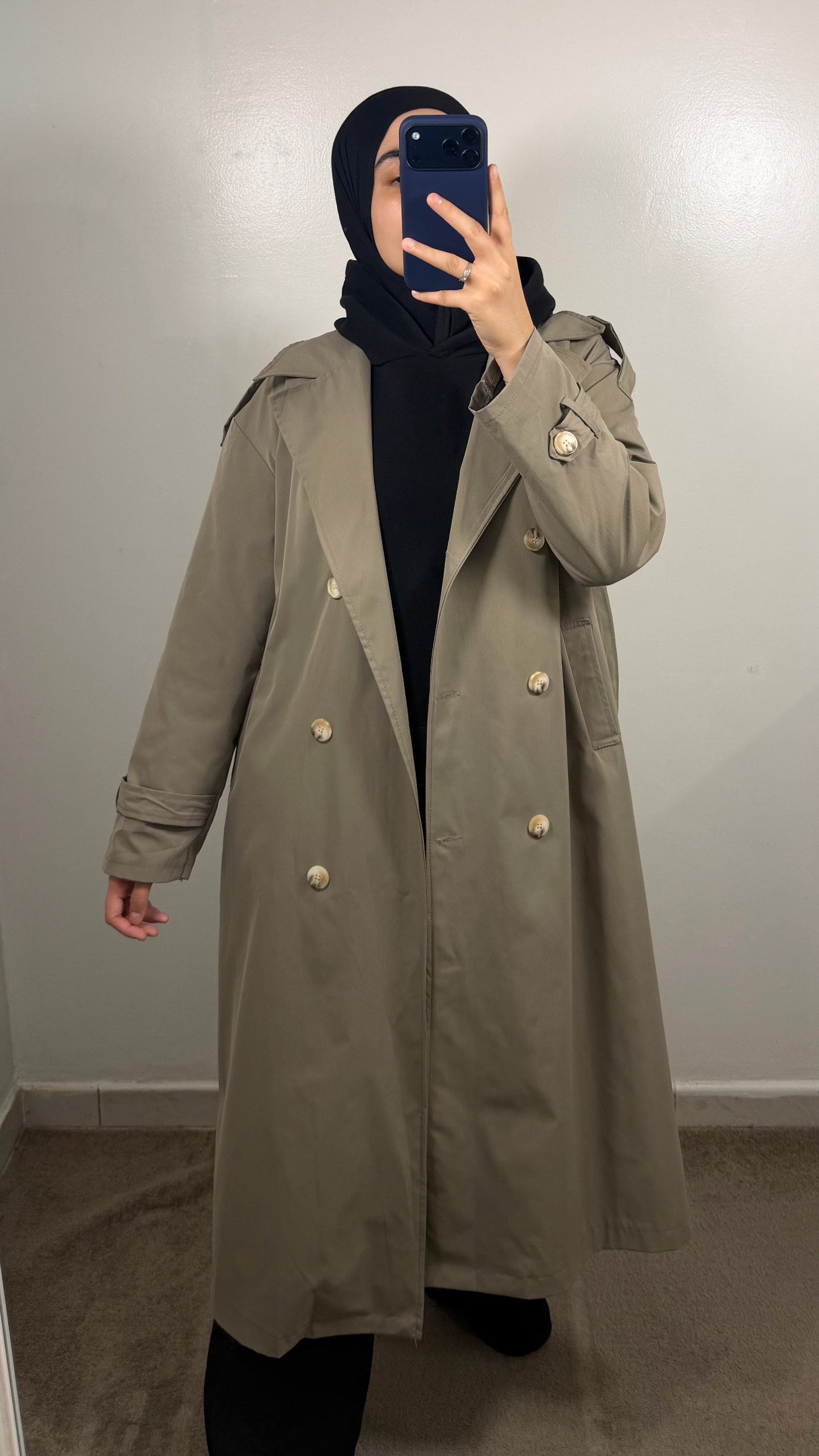 TRENCH LONG TAUPE